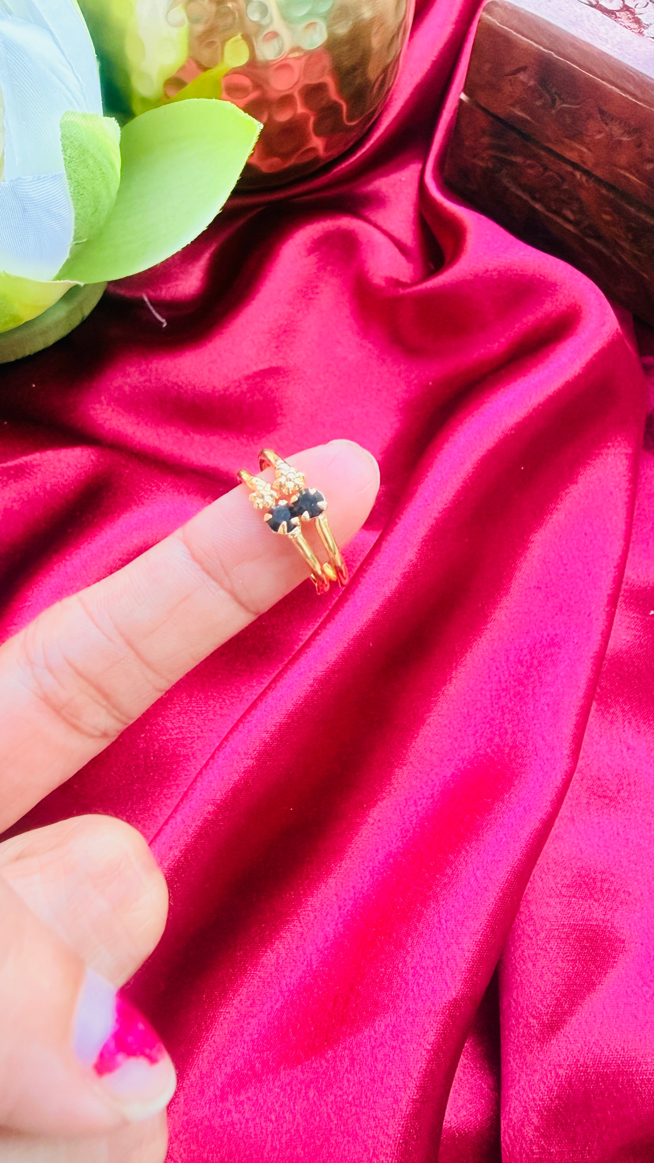 Poovu Stone Adjustable Toe Ring RJ389
