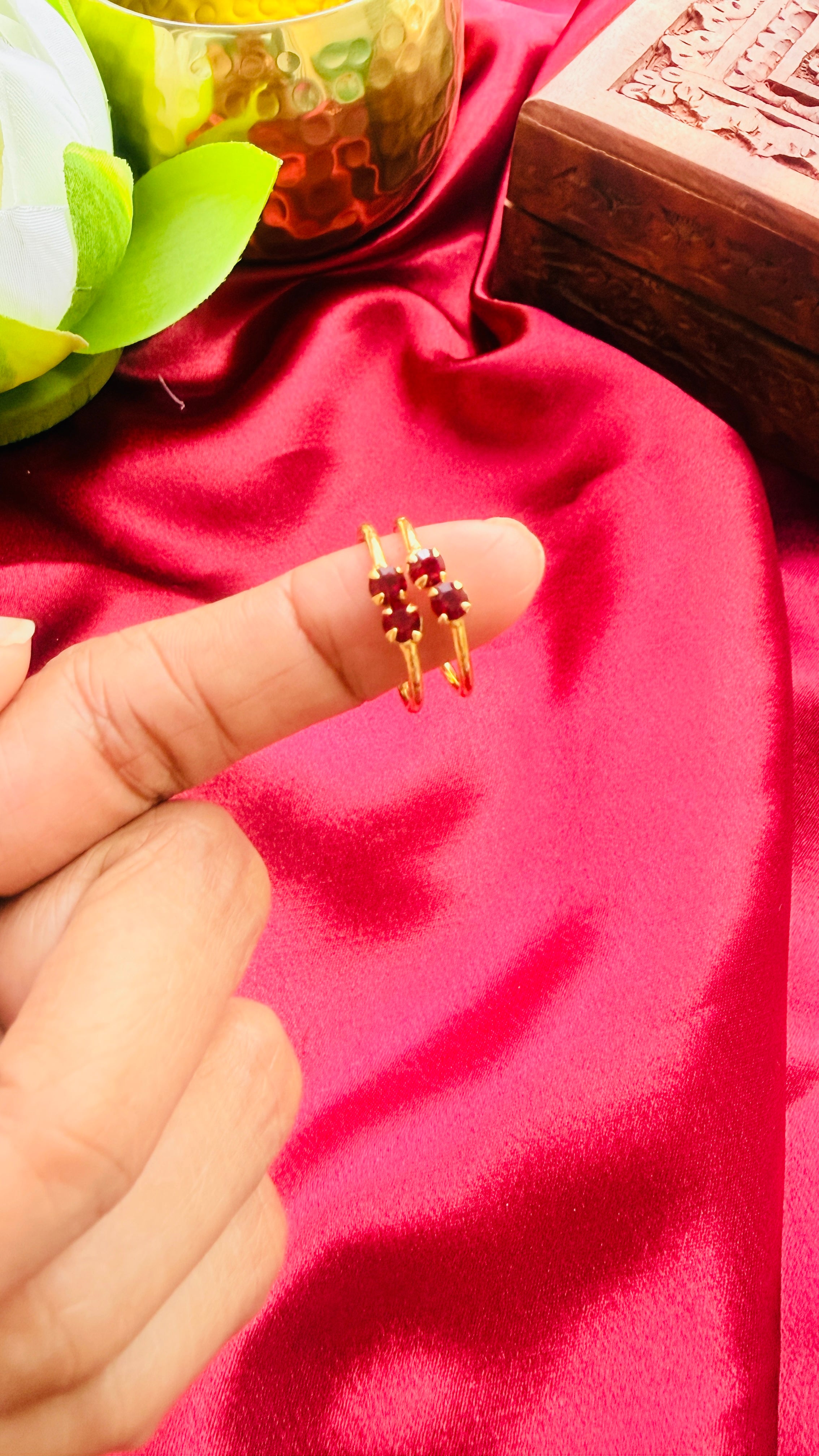 Double Stone Adjustable Toe Ring RJ275