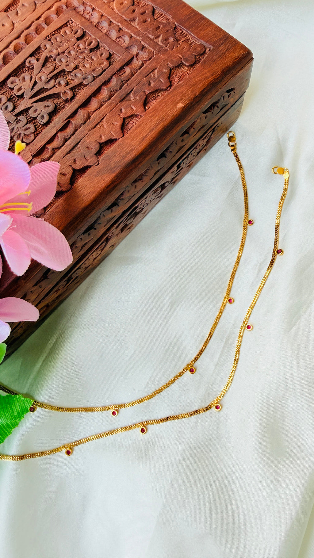 Kudhboo round  Gold Plated Anklets RJ377