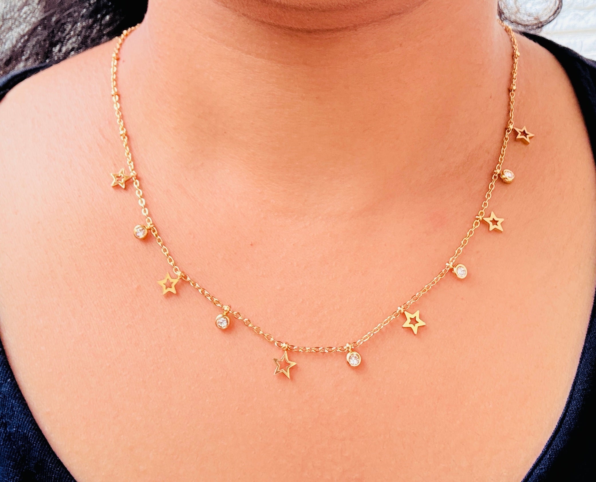 Golden Galaxy Anti Tarnish Necklace RJ243