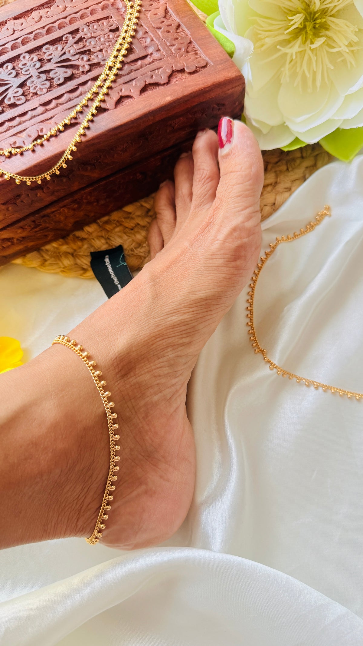 Prabha Gold Plated Anklets RJ405