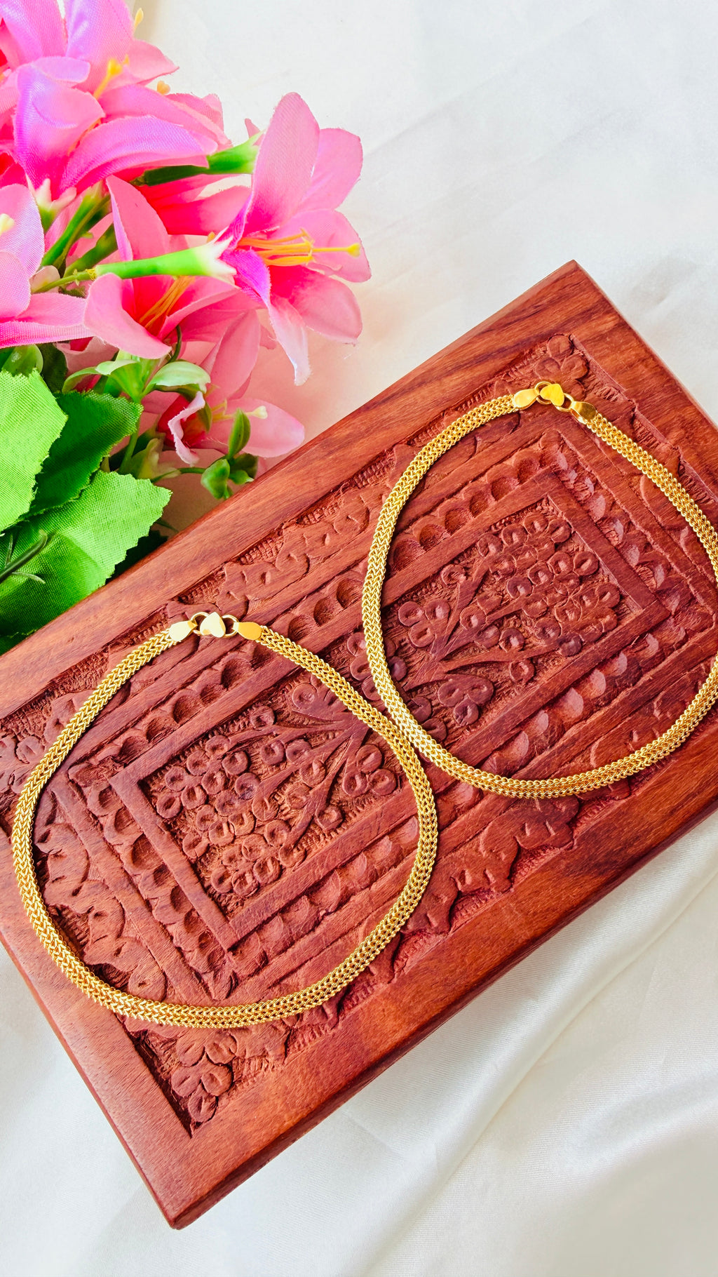 V type Premium Gold Plated Anklets RJ376