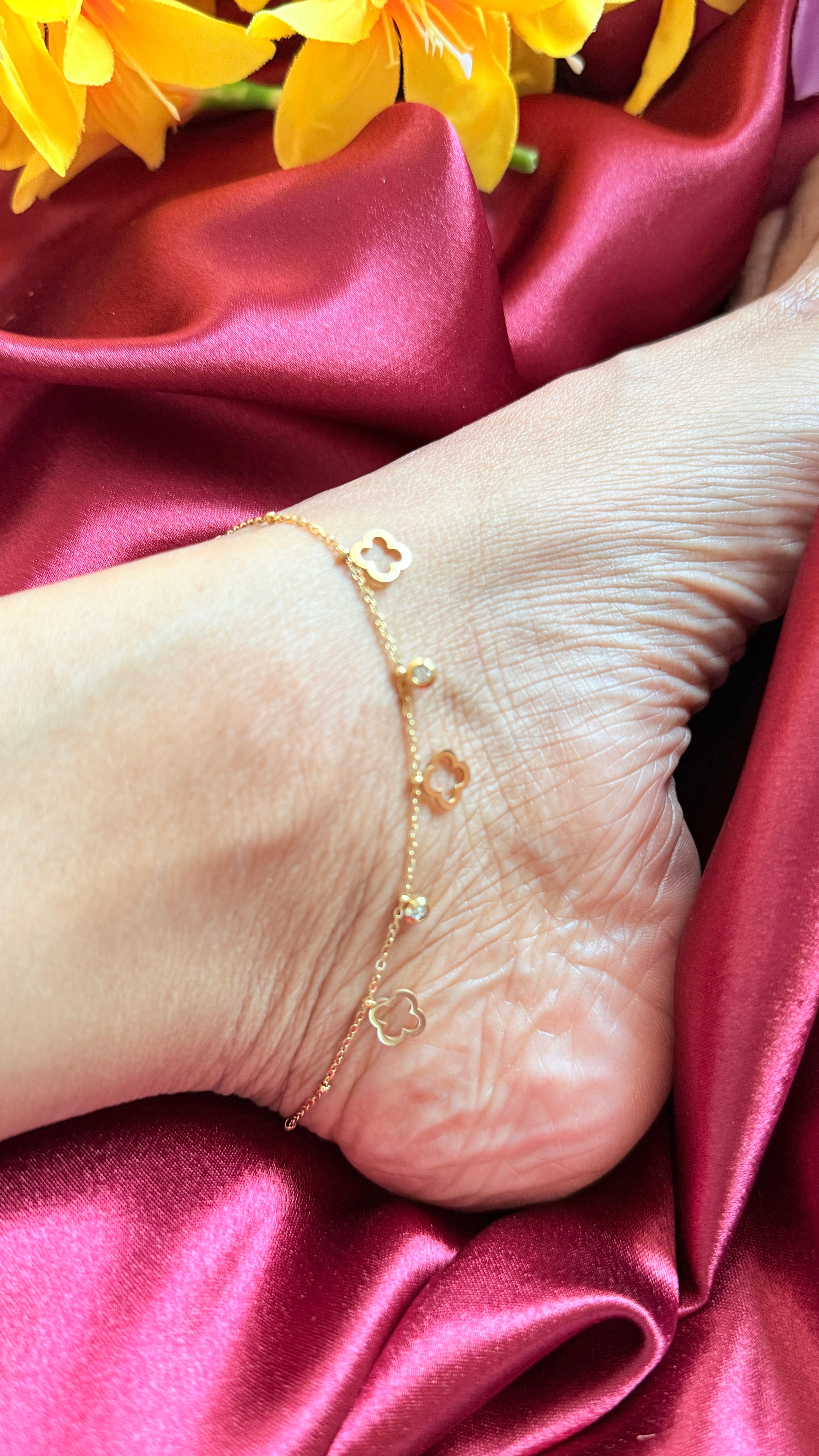 Daisy Anti tarnish anklets(single feet)RJ102