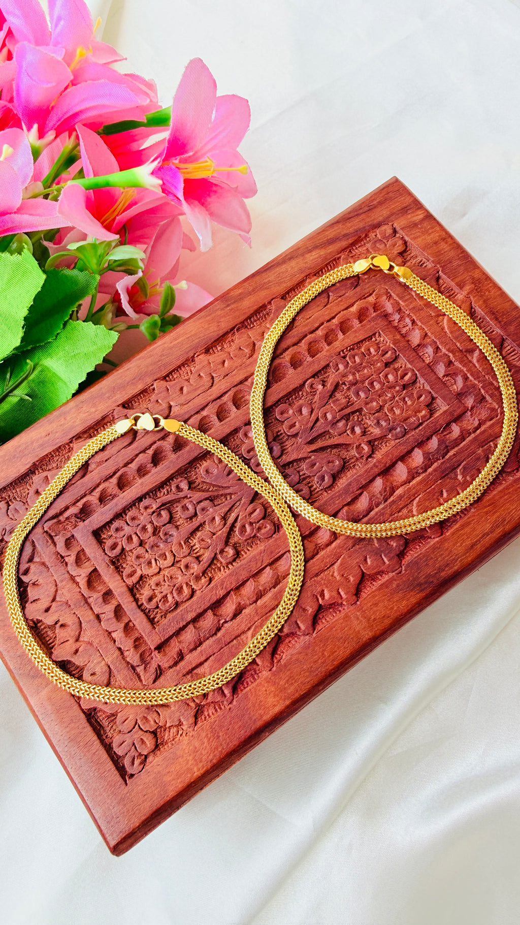 V type Premium Gold Plated Anklets RJ376