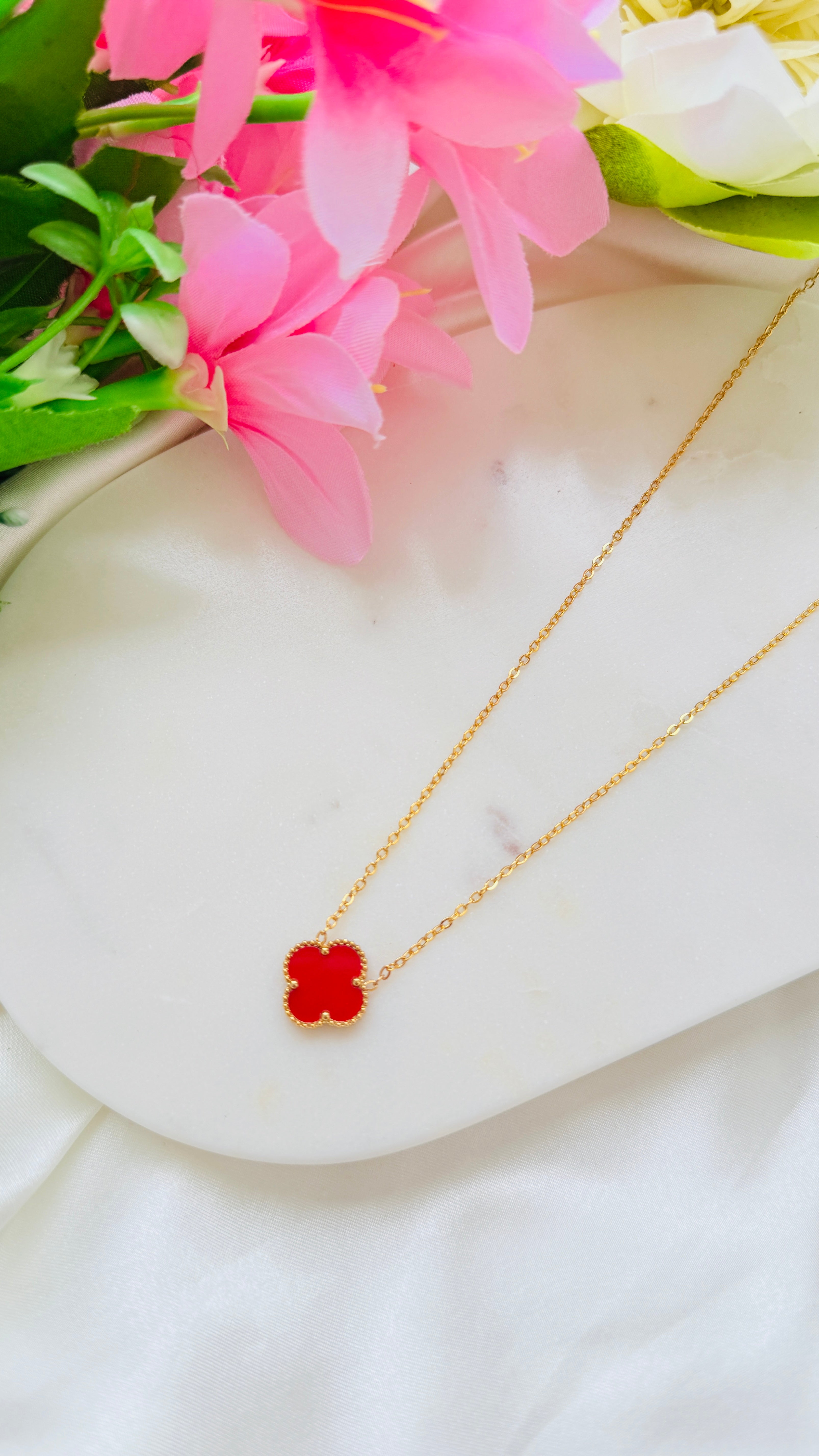 Ruby Clover Antitarnish Neckchain RJ201