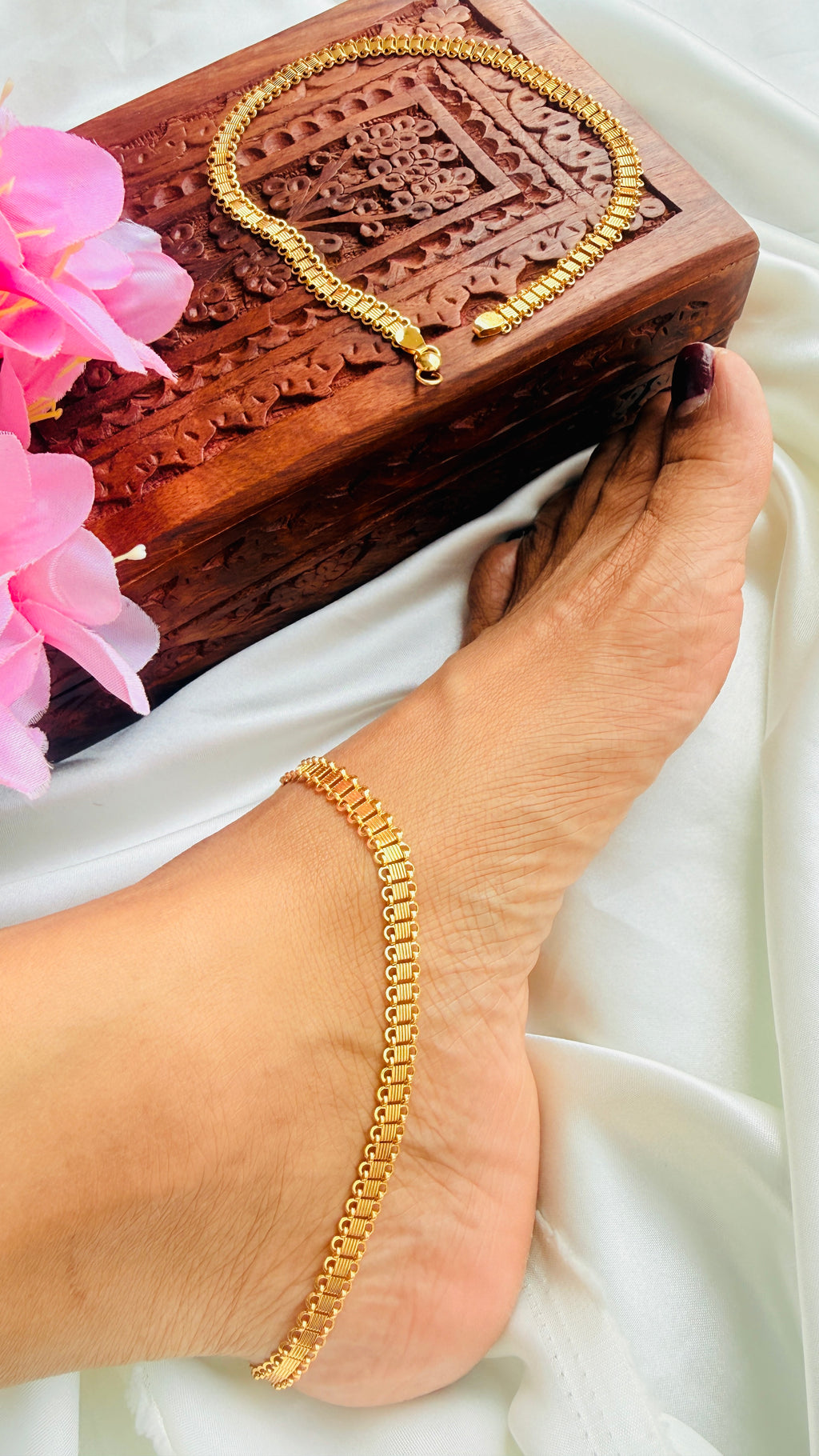 Chilanka Gold Plated Anklets RJ386