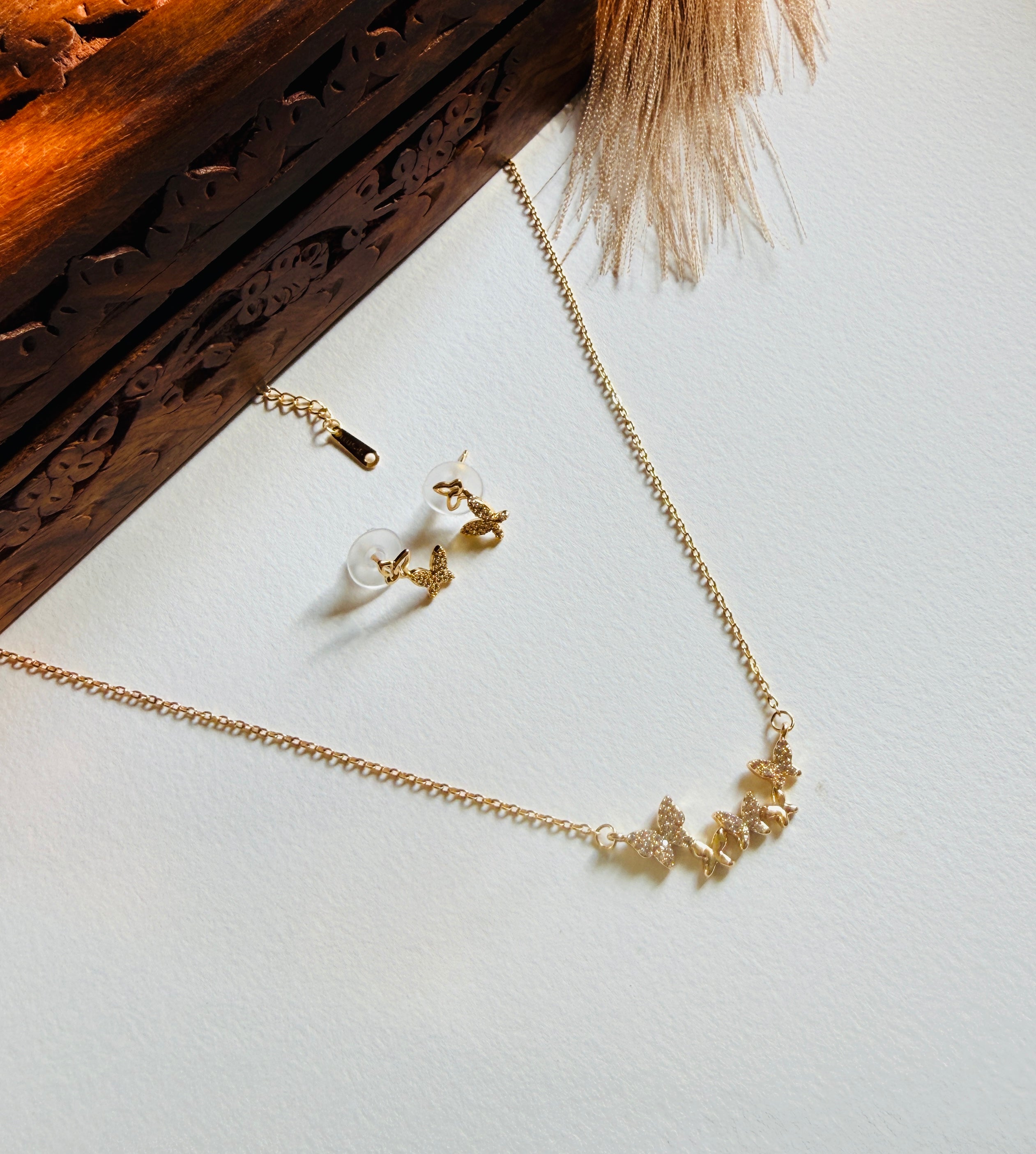 Butterfly Love Antitarnish Necklace Set RJ308