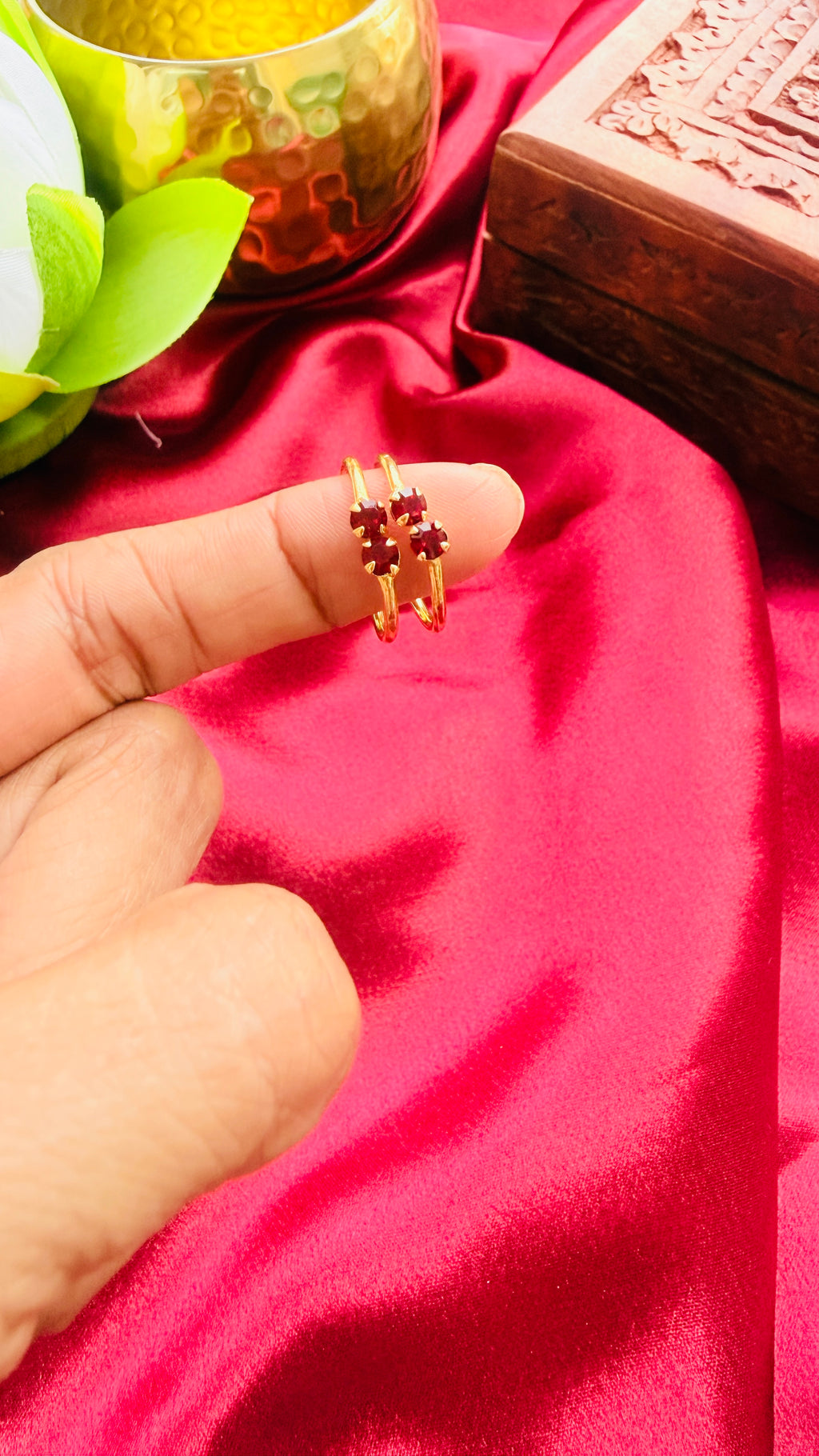 Double Stone Adjustable Toe Ring RJ275