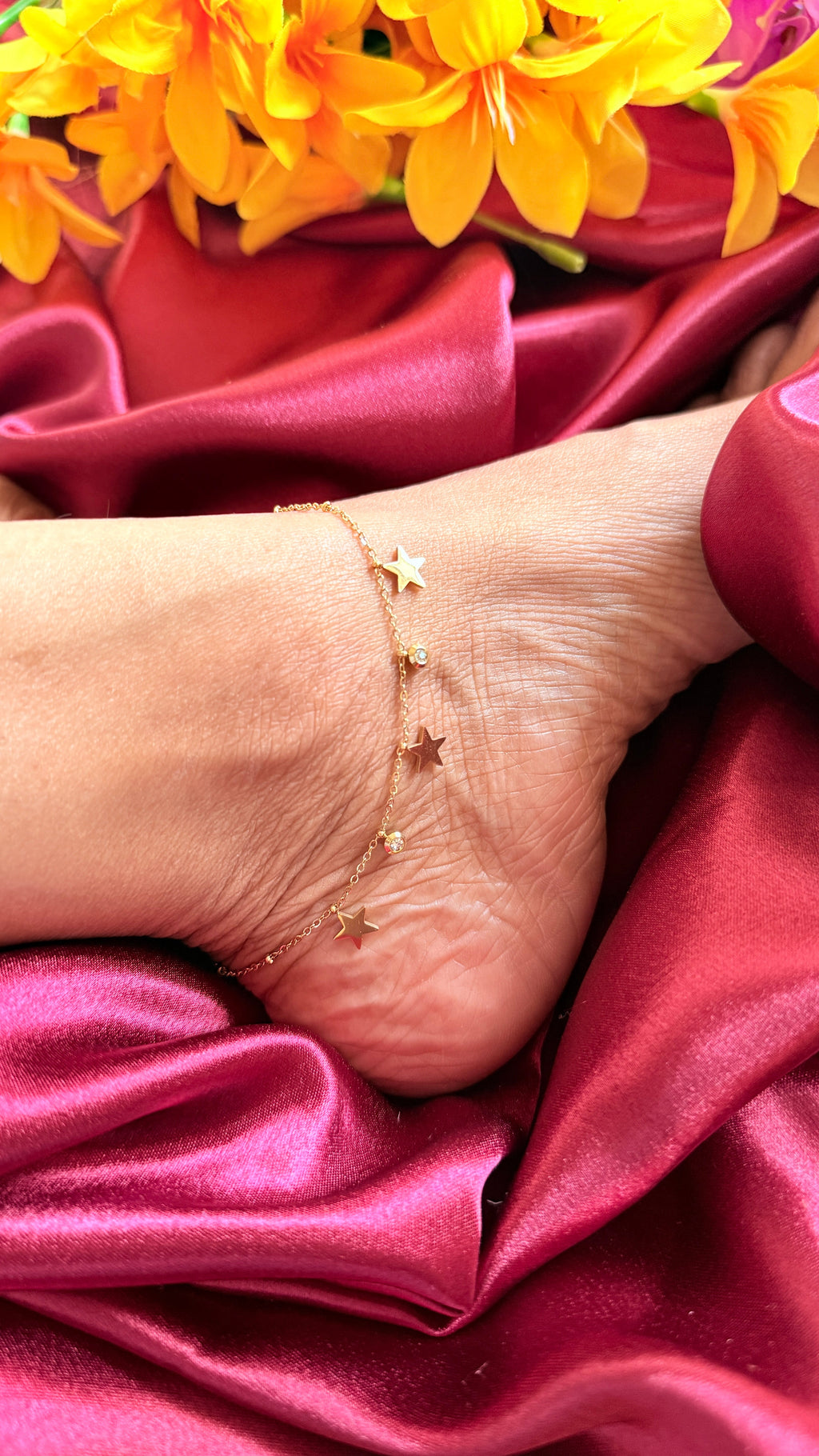 Twinkle Anti tarnish anklets(single feet)RJ100