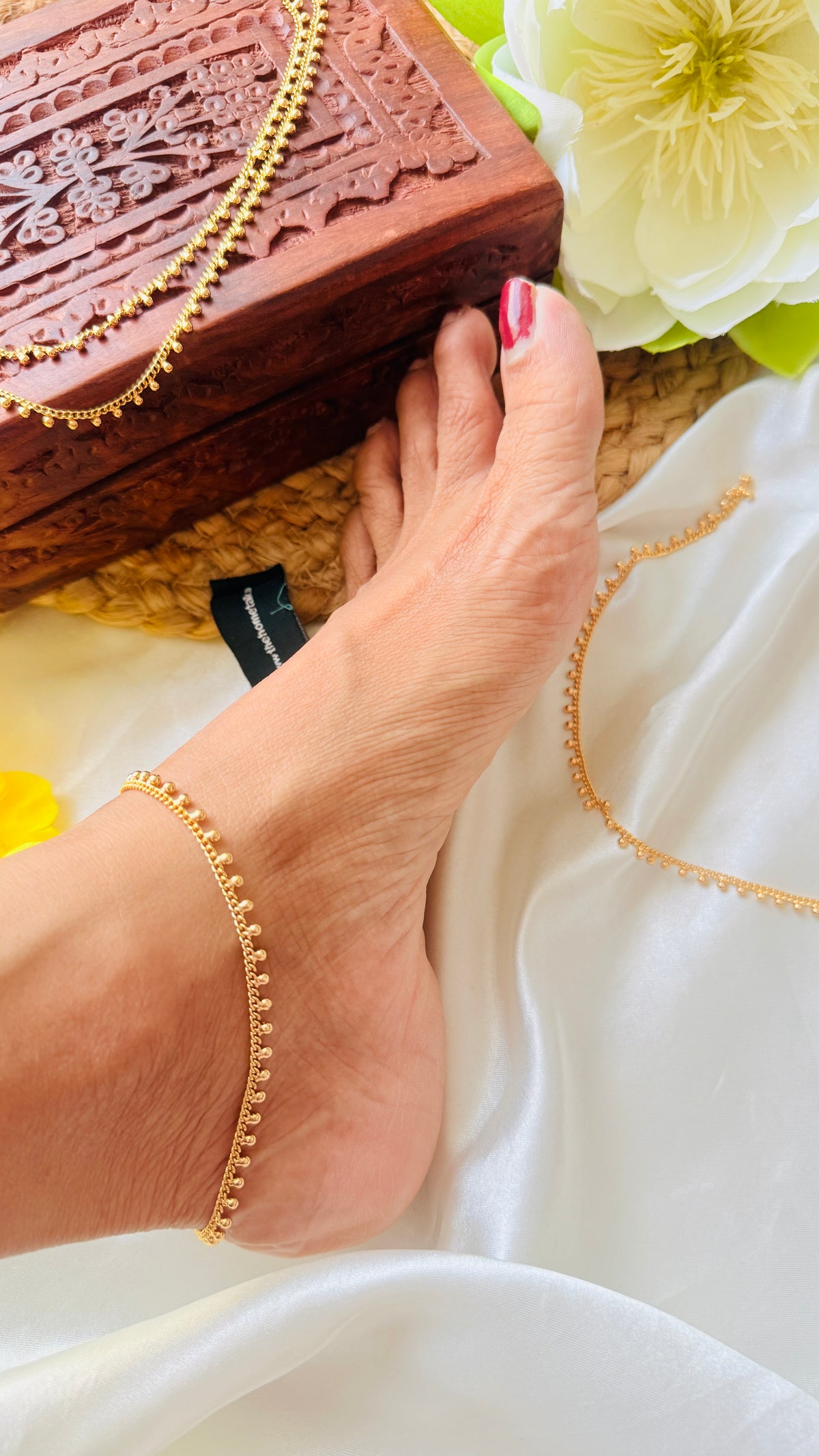 Prabha Gold Plated Anklets RJ405