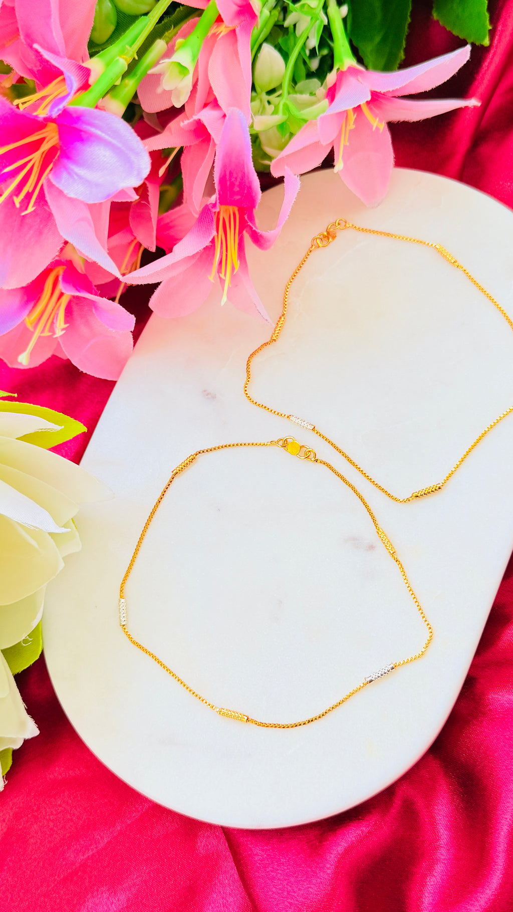 Golden Beam Multi Gold Plated Anklets RJ268
