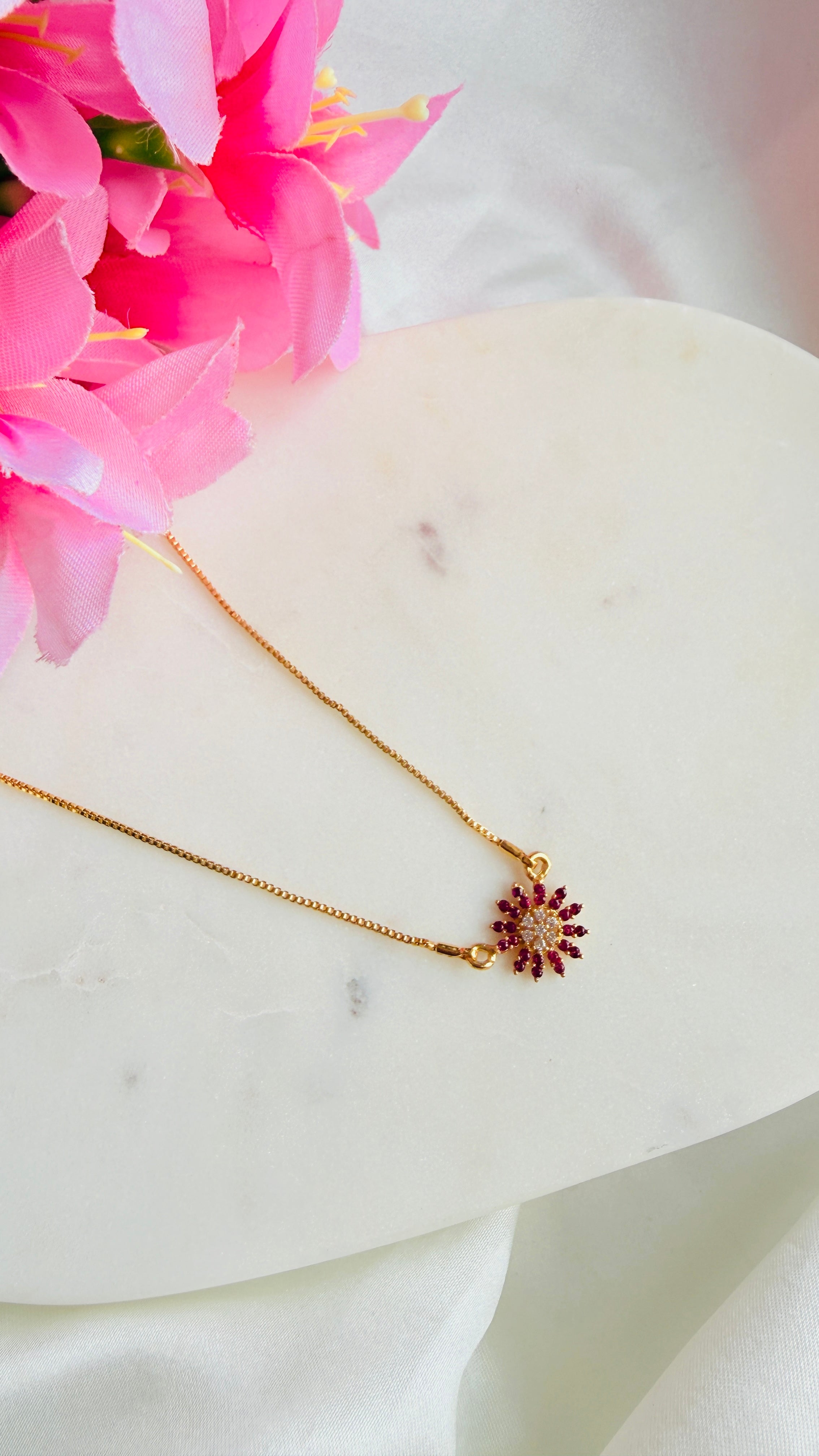 Poovu Cute Diamond Replica Necklace RJ359