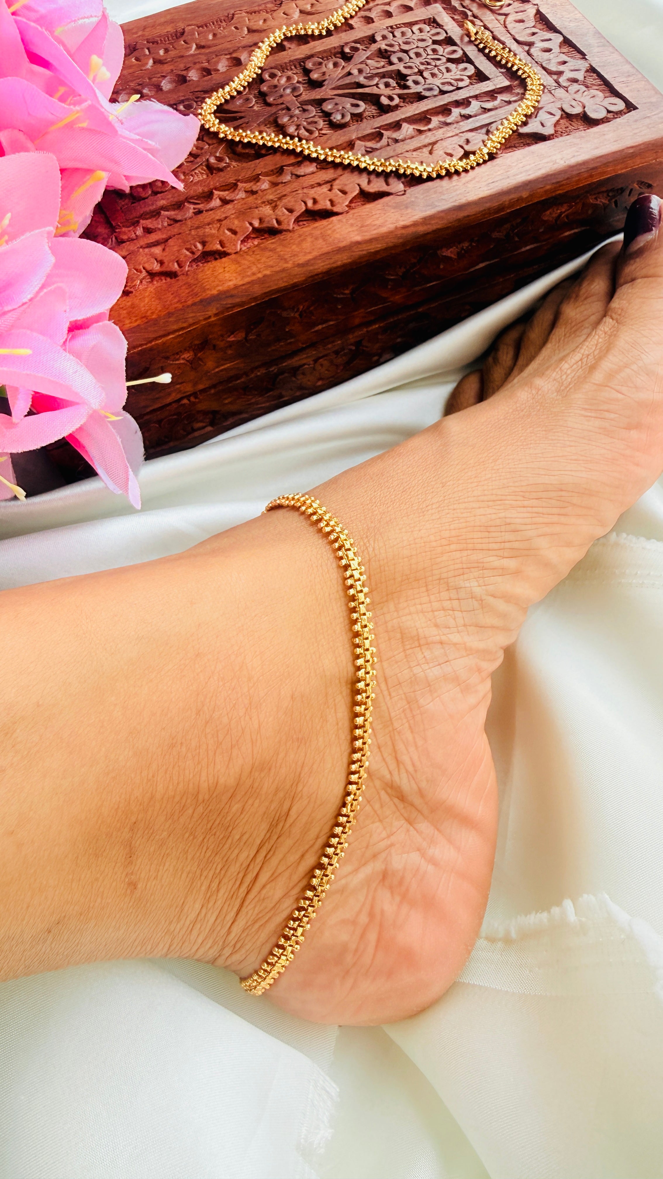 Mayoora Gold Plated Anklets RJ387