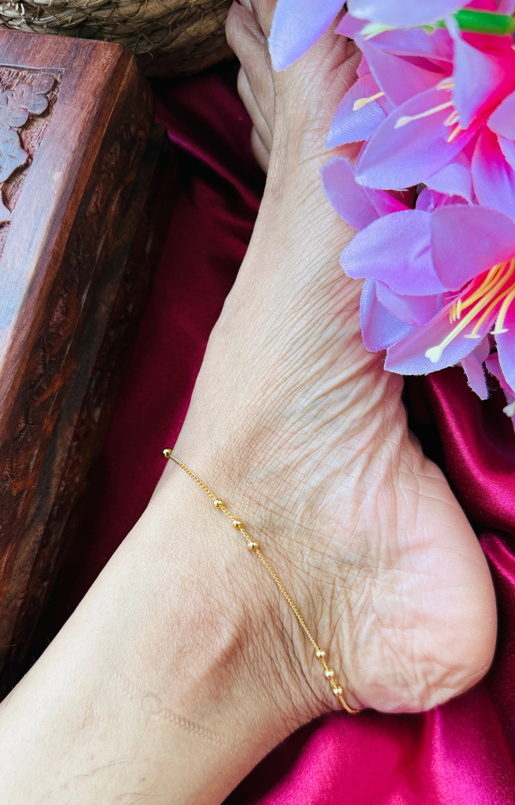 Triple Beads Anklets RJ247 Thick