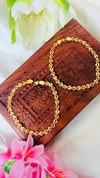 Ela Matte Finished Gold Plated Anklets RJ402