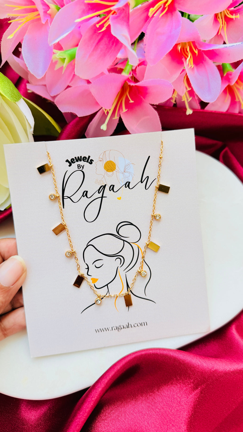 Golden Bars Anti Tarnish Necklace RJ245