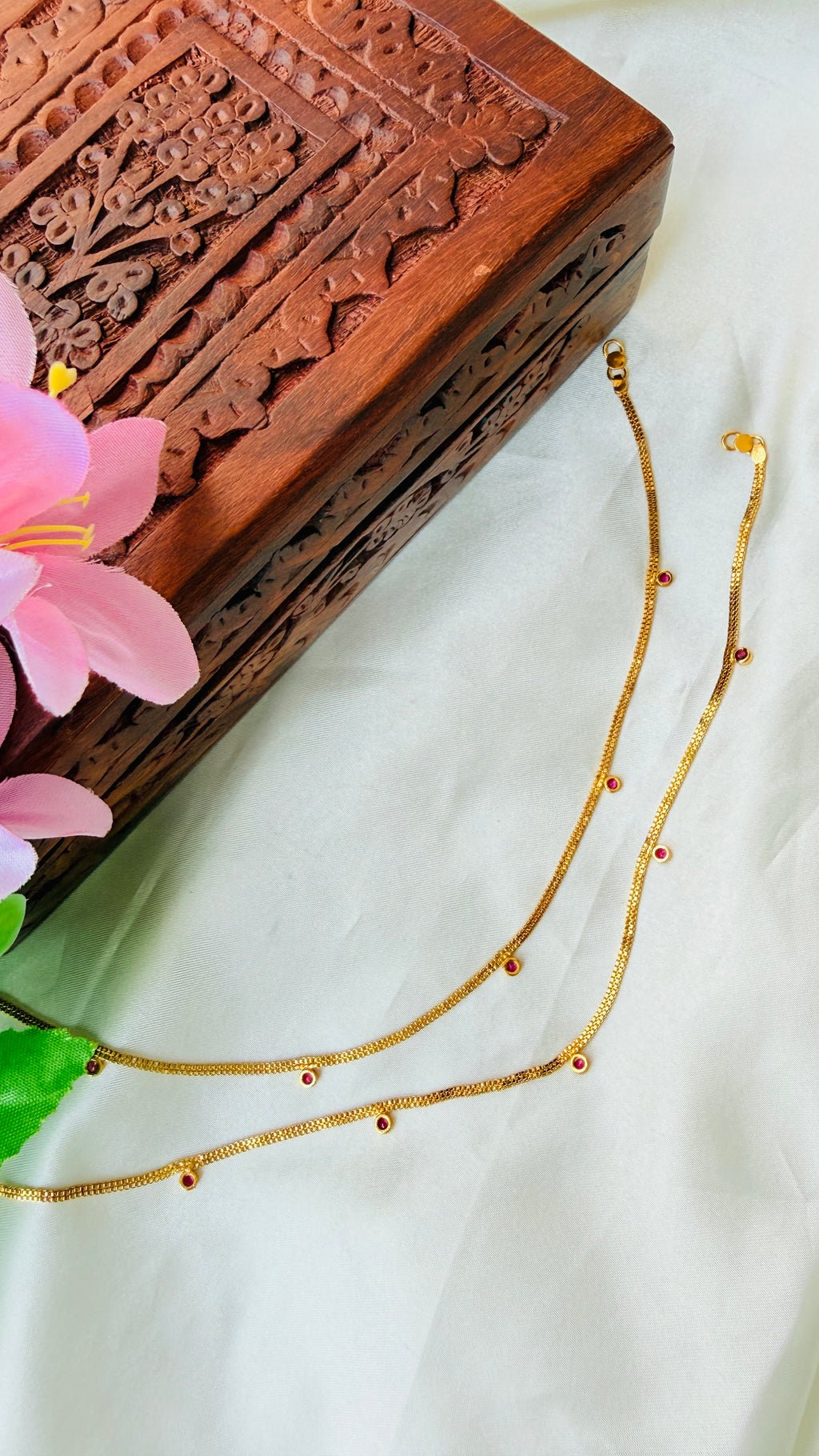 Kudhboo round  Gold Plated Anklets RJ377