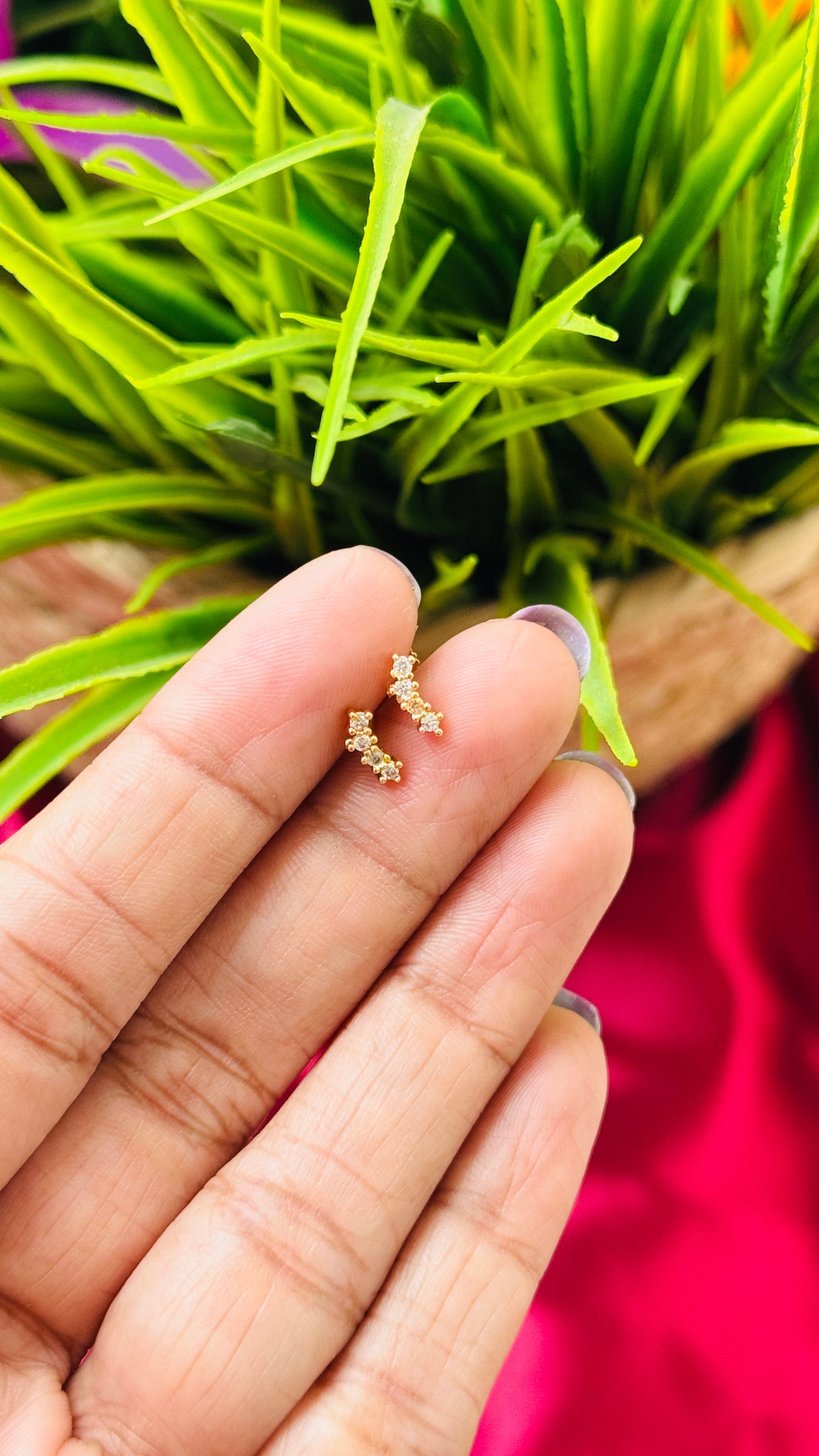 Gold Plated Arc Nosepins/Stud RJ251