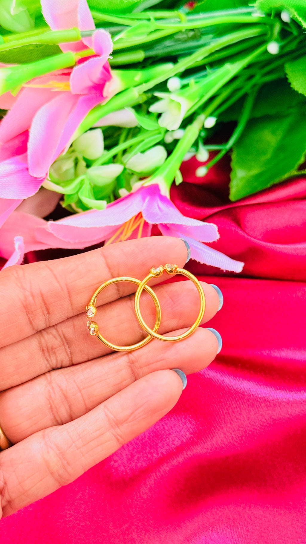 Double Stone Adjustable Toe Ring RJ275
