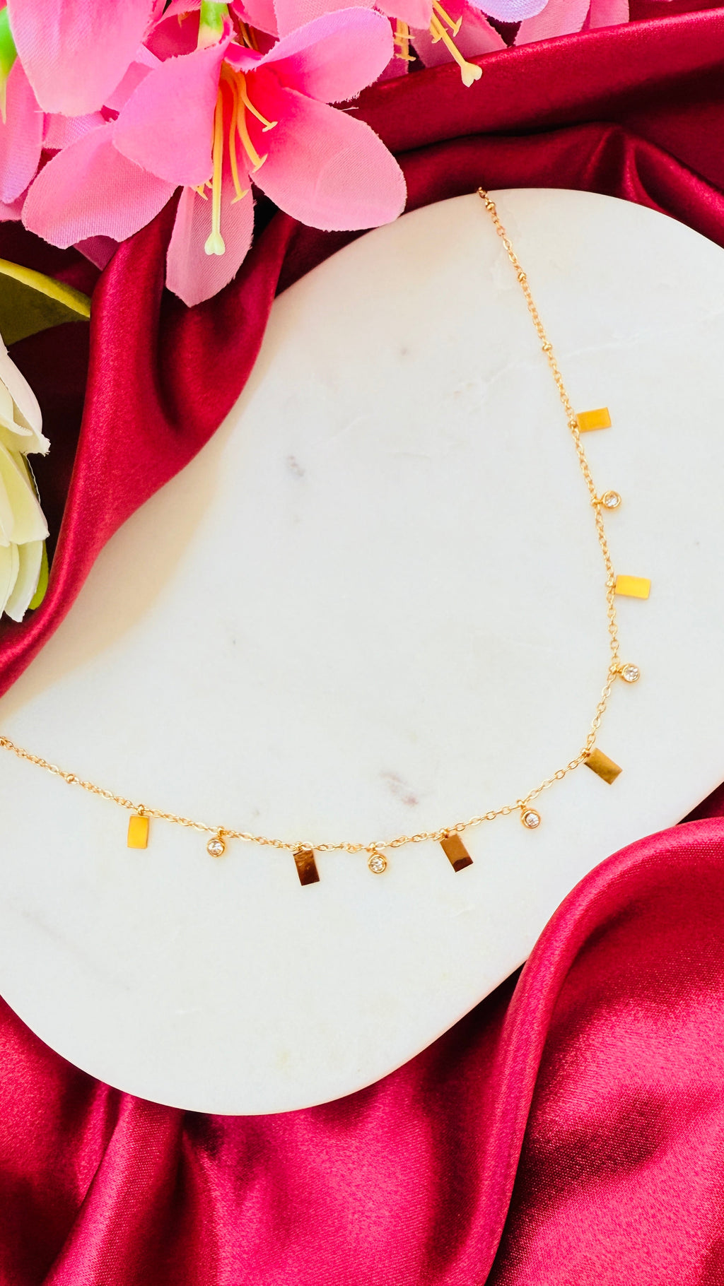 Golden Bars Anti Tarnish Necklace RJ245