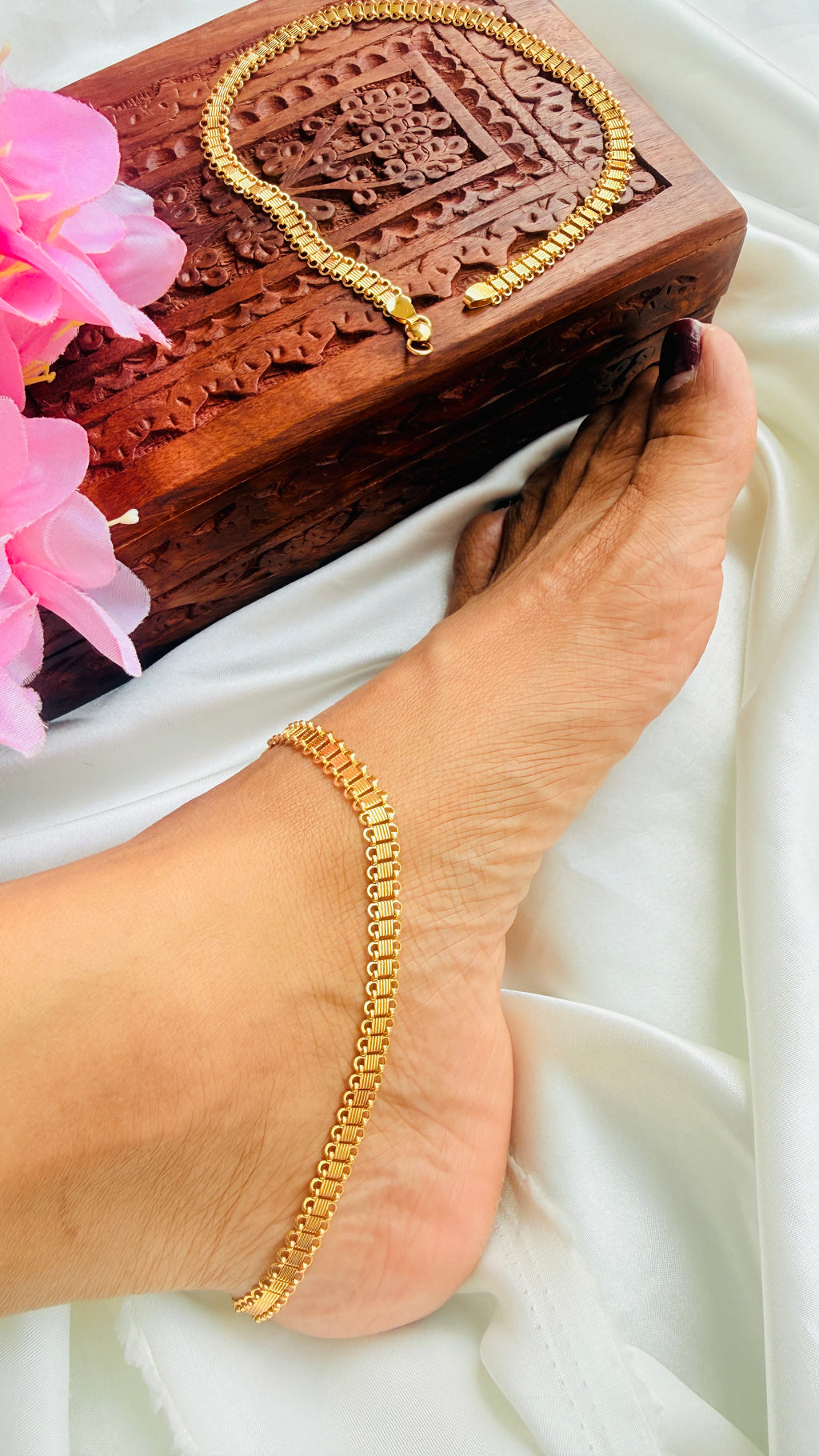Chilanka Gold Plated Anklets RJ386