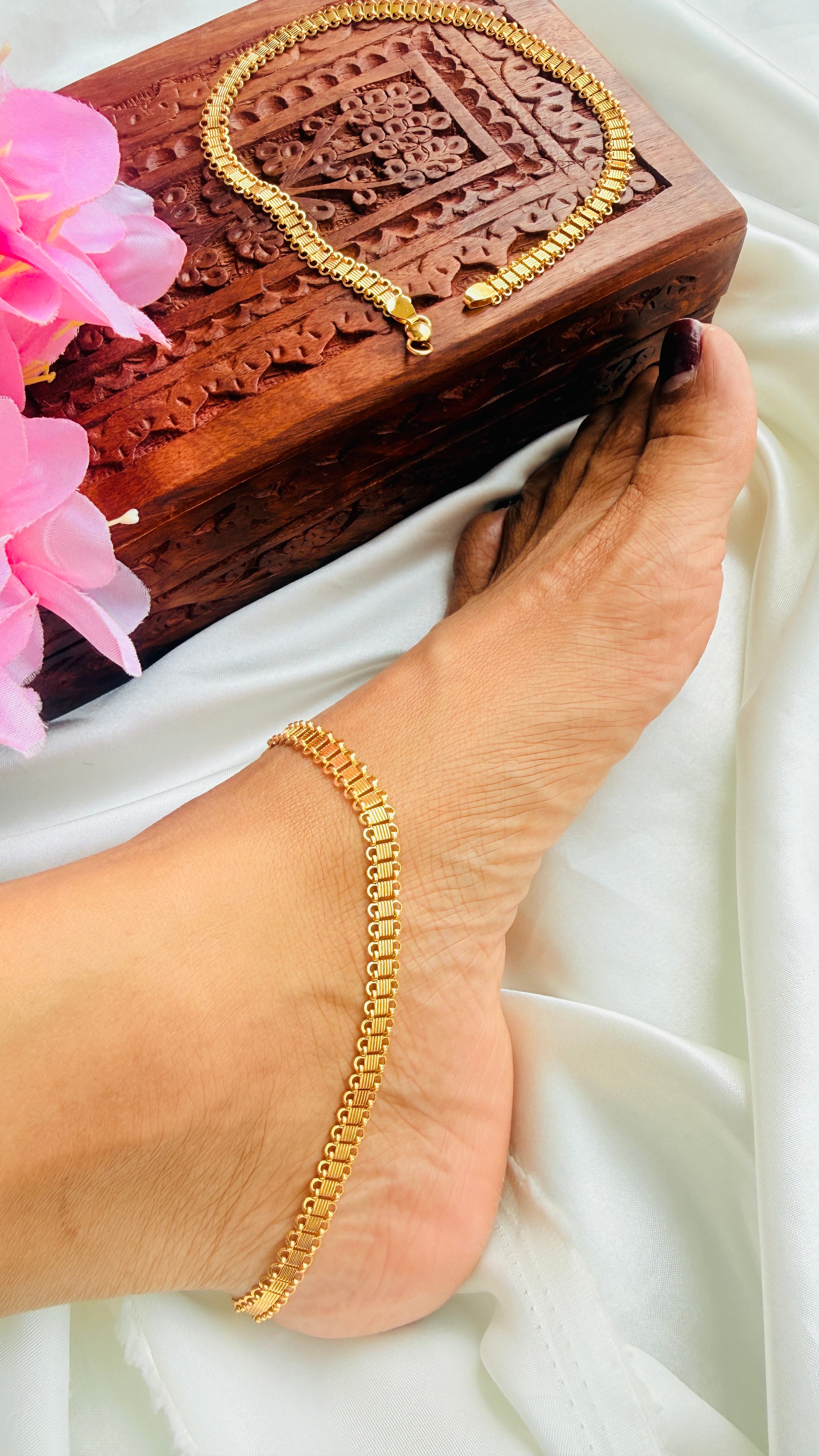 Chilanka Gold Plated Anklets RJ386