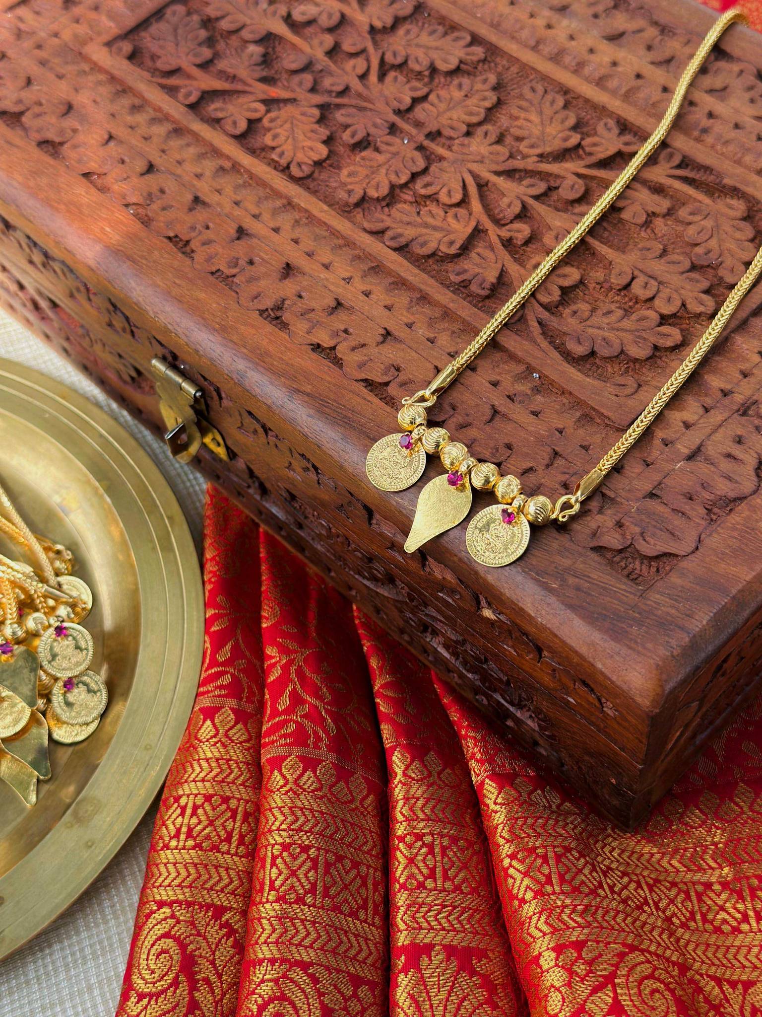 Ela Thali with Chain Gold Plated  RJ356