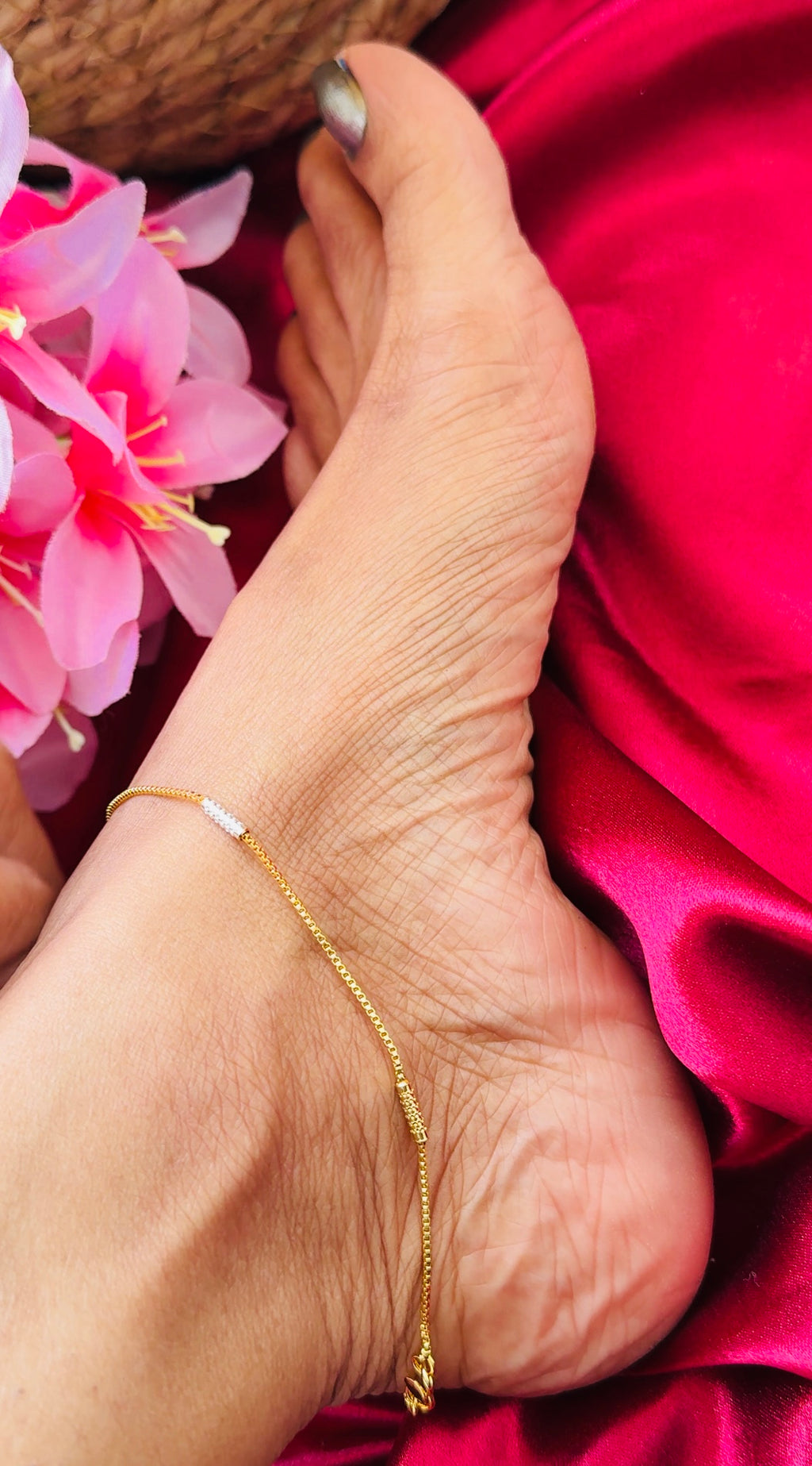 Golden Beam Multi Gold Plated Anklets RJ268