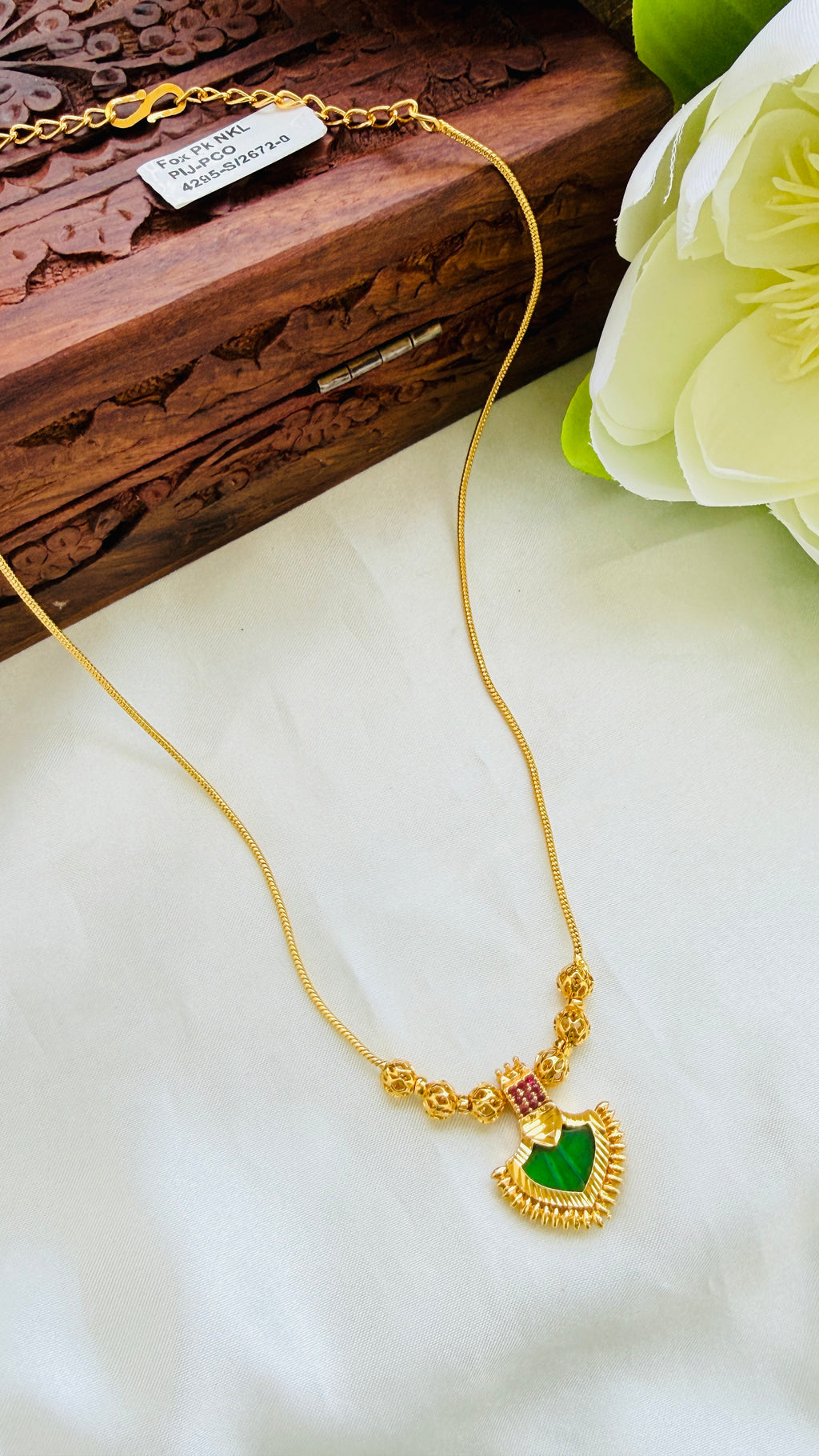 Simpla Palakka Gold Plated Short Haram RJ319