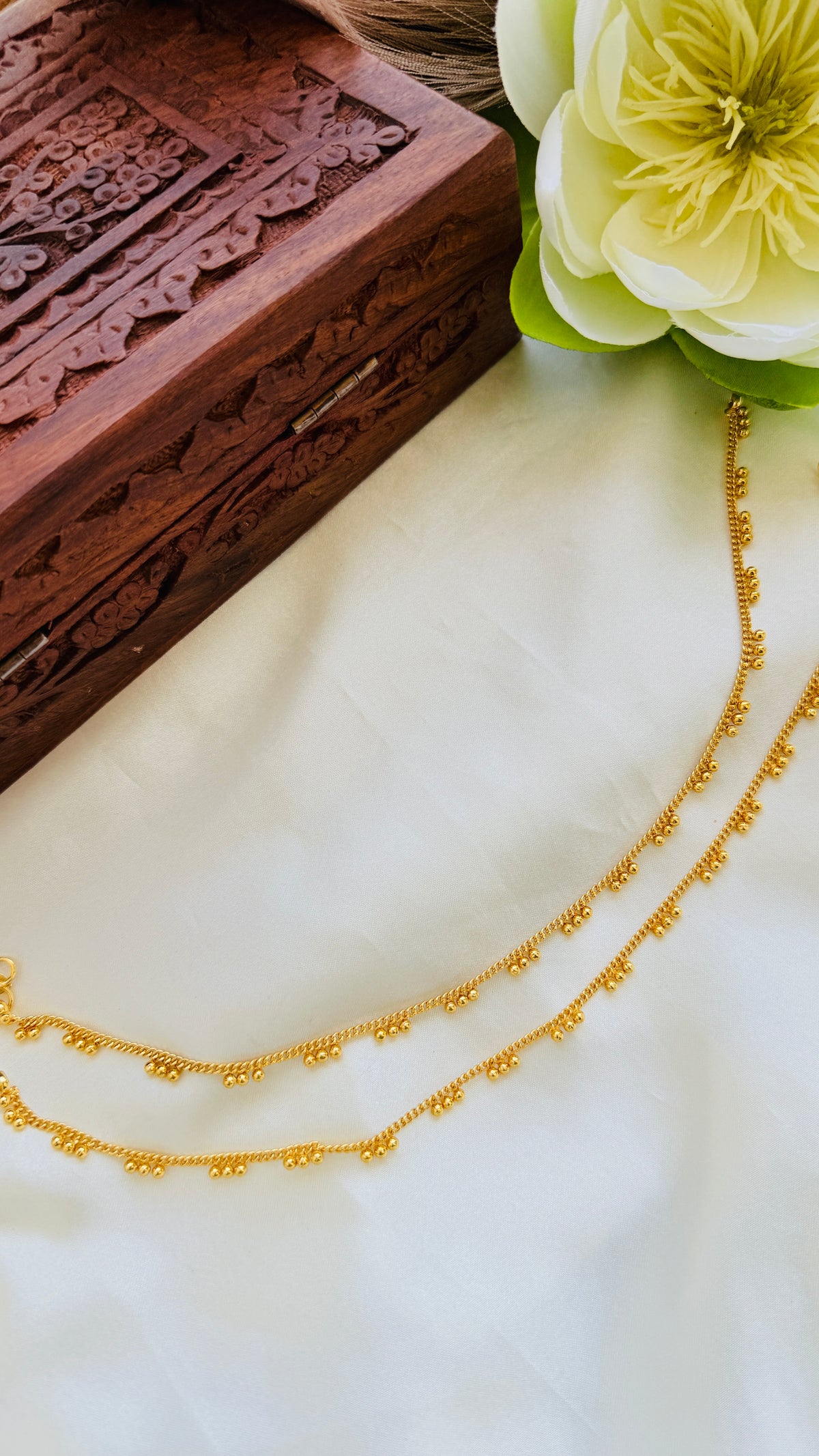 Gap Mutharinjal Gold Plated Anklets RJ311