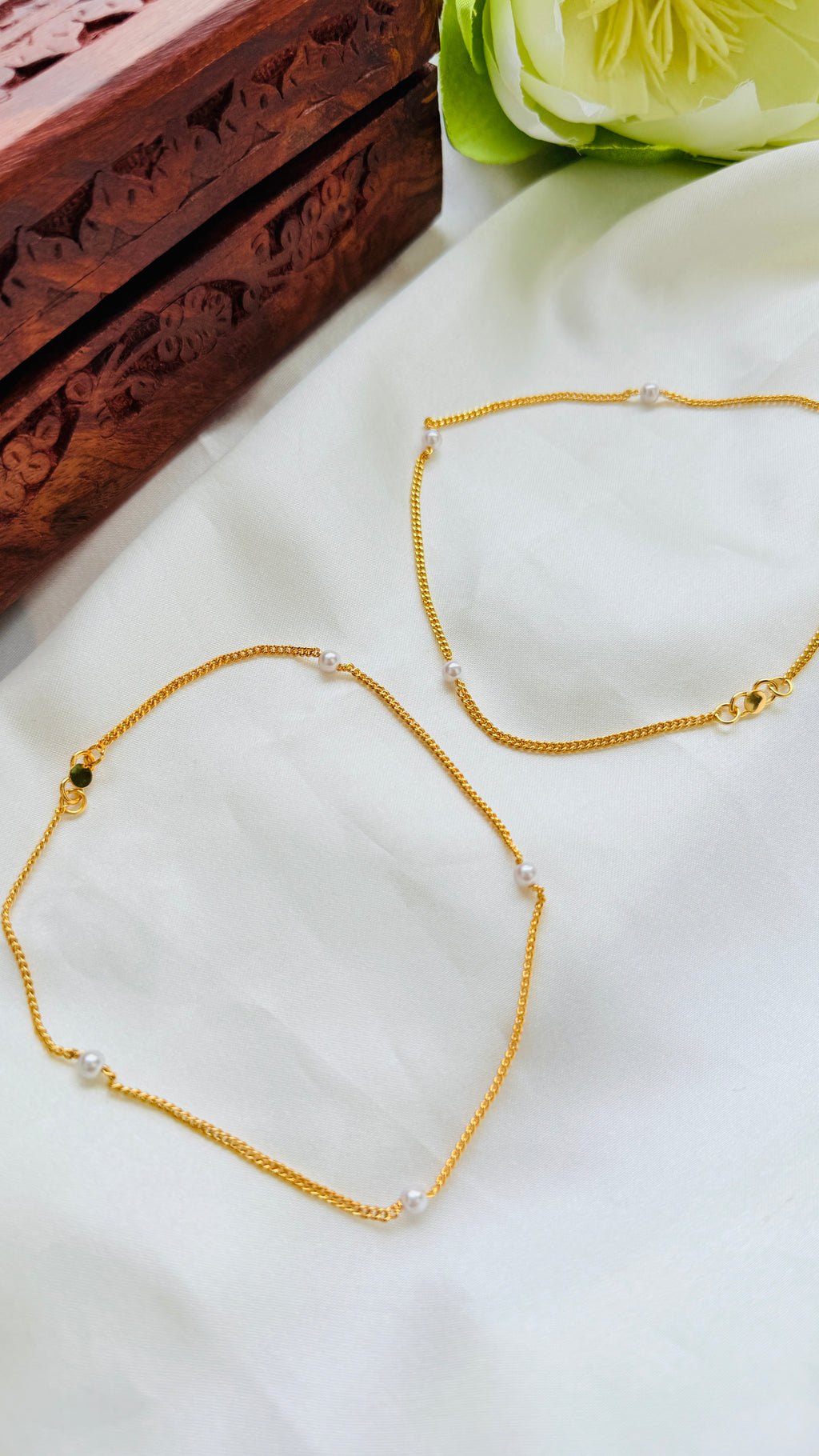 Pearly Gold Plated Anklets RJ327