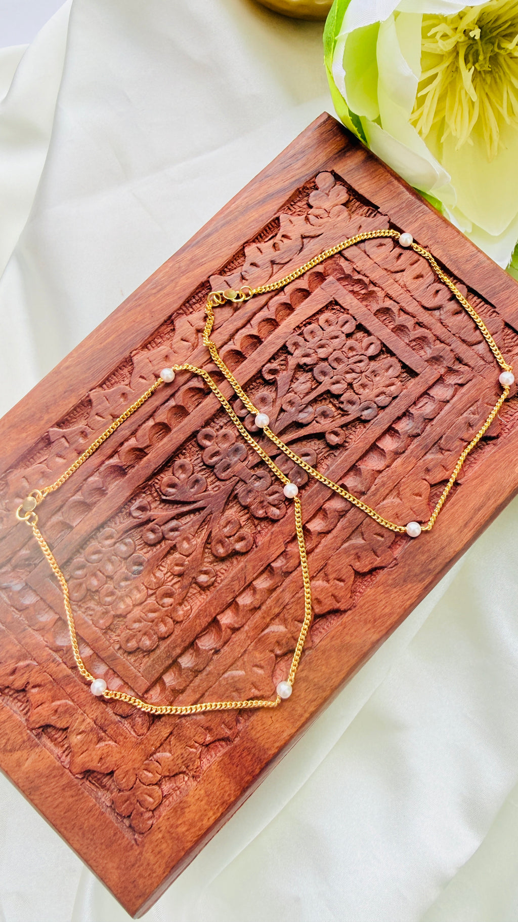 Pearly Gold Plated Anklets RJ327
