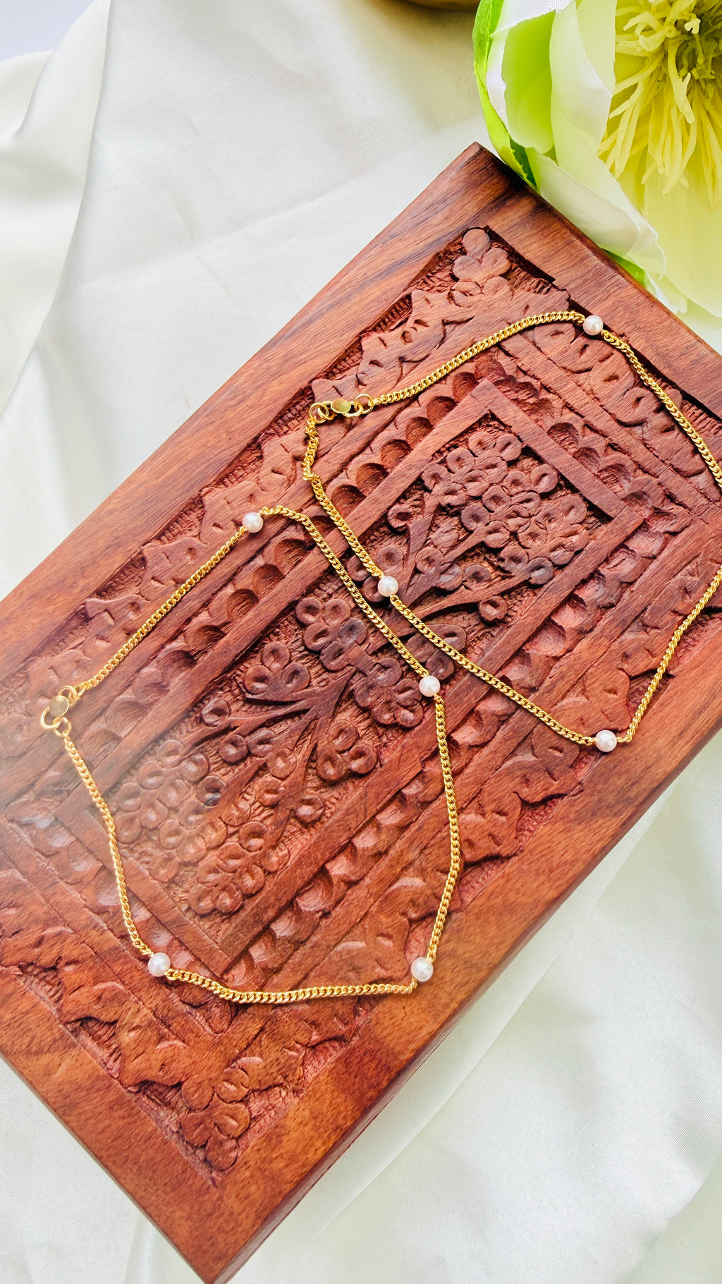 Pearly Gold Plated Anklets RJ327