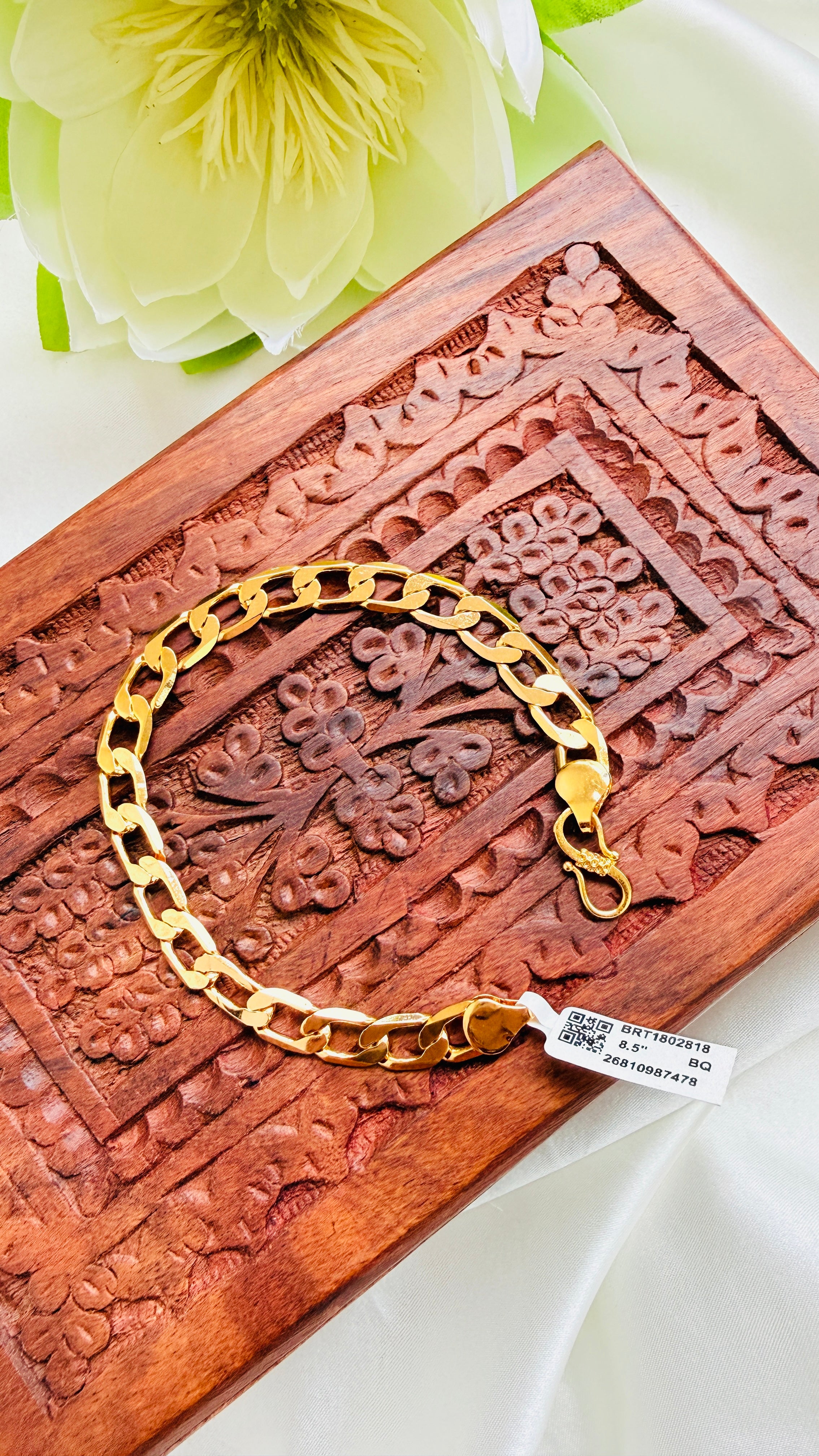 Sachin Wide Loop Gold Plated Bracelets RJ345