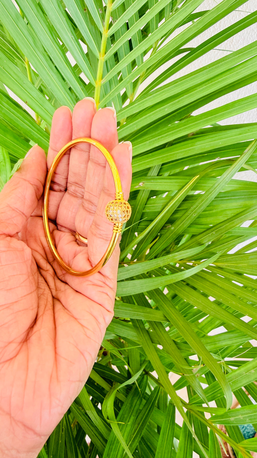 Stone Bangle Gold Plated RJ385