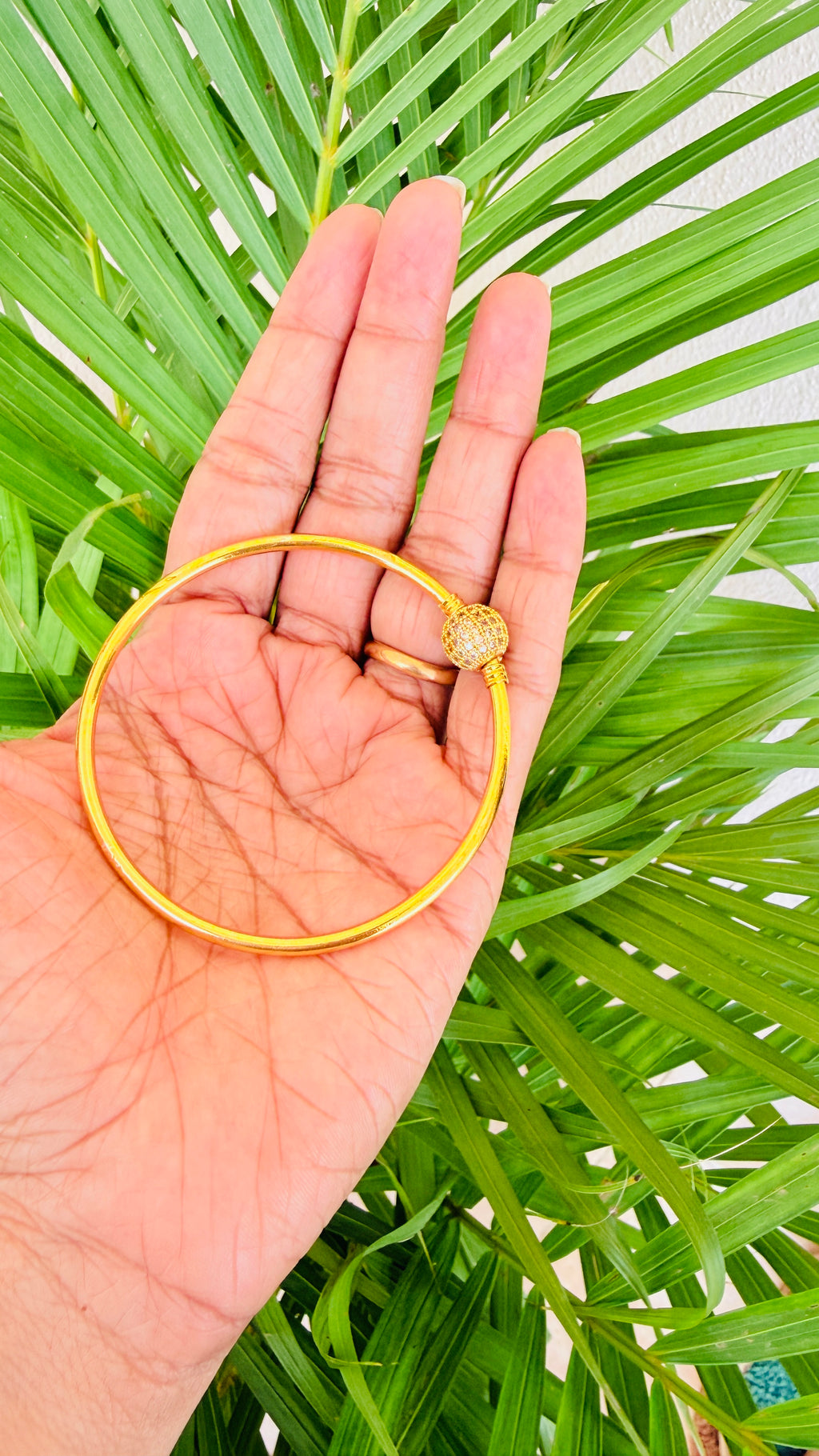 Stone Bangle Gold Plated RJ385