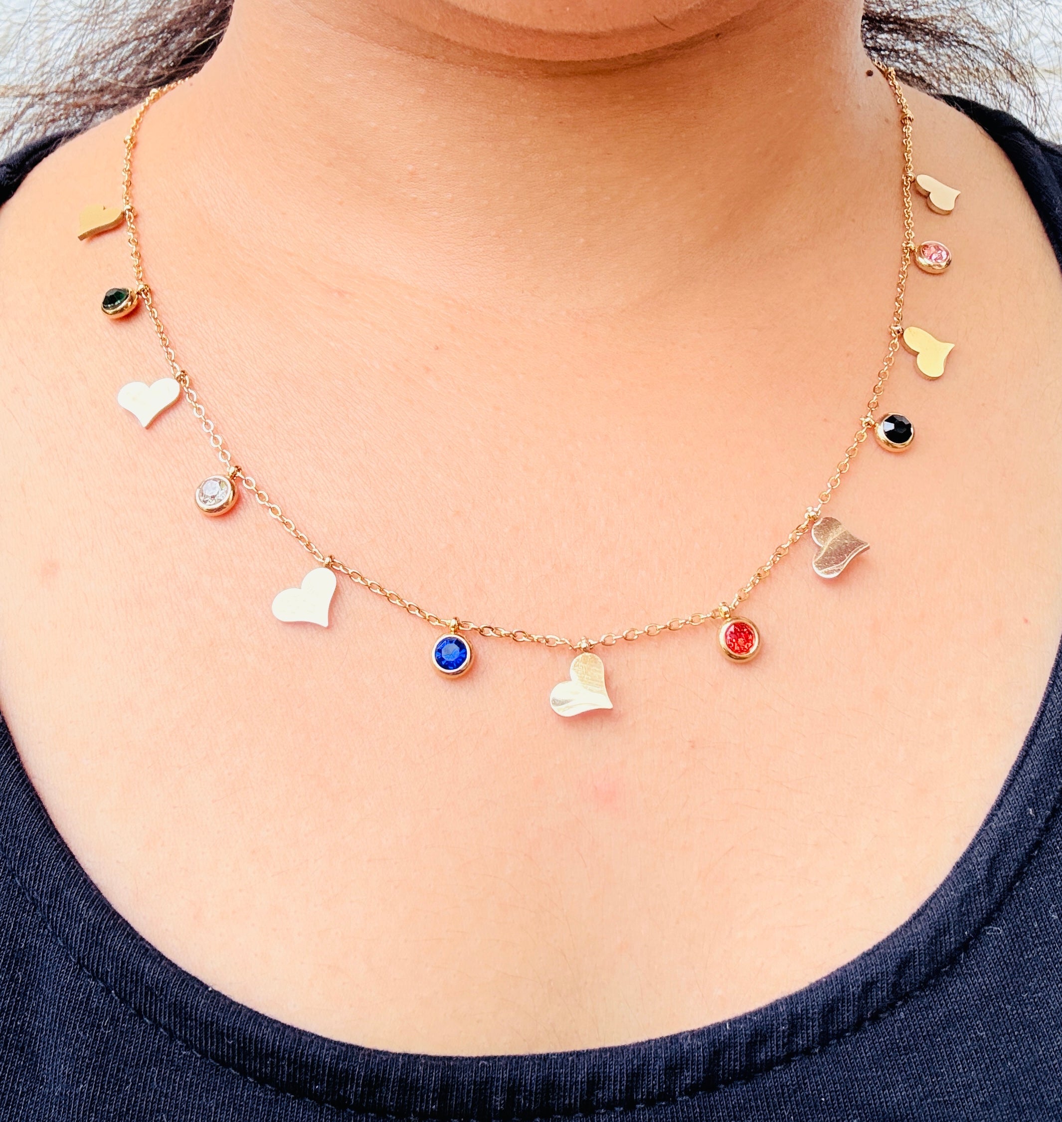 Heartbeats Anti tarnish stainless steel neck Chain RJ112