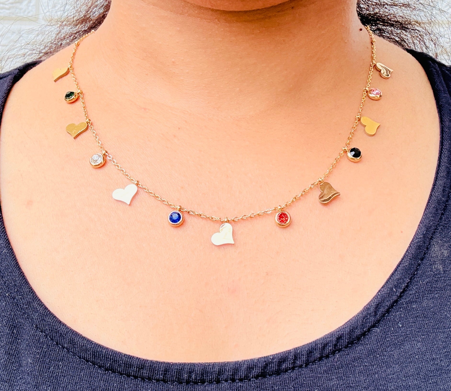 Heartbeats Anti tarnish stainless steel neck Chain RJ112