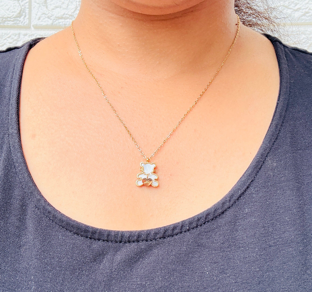 Teddy In Love Anti tarnish stainless steel neck Chain RJ119