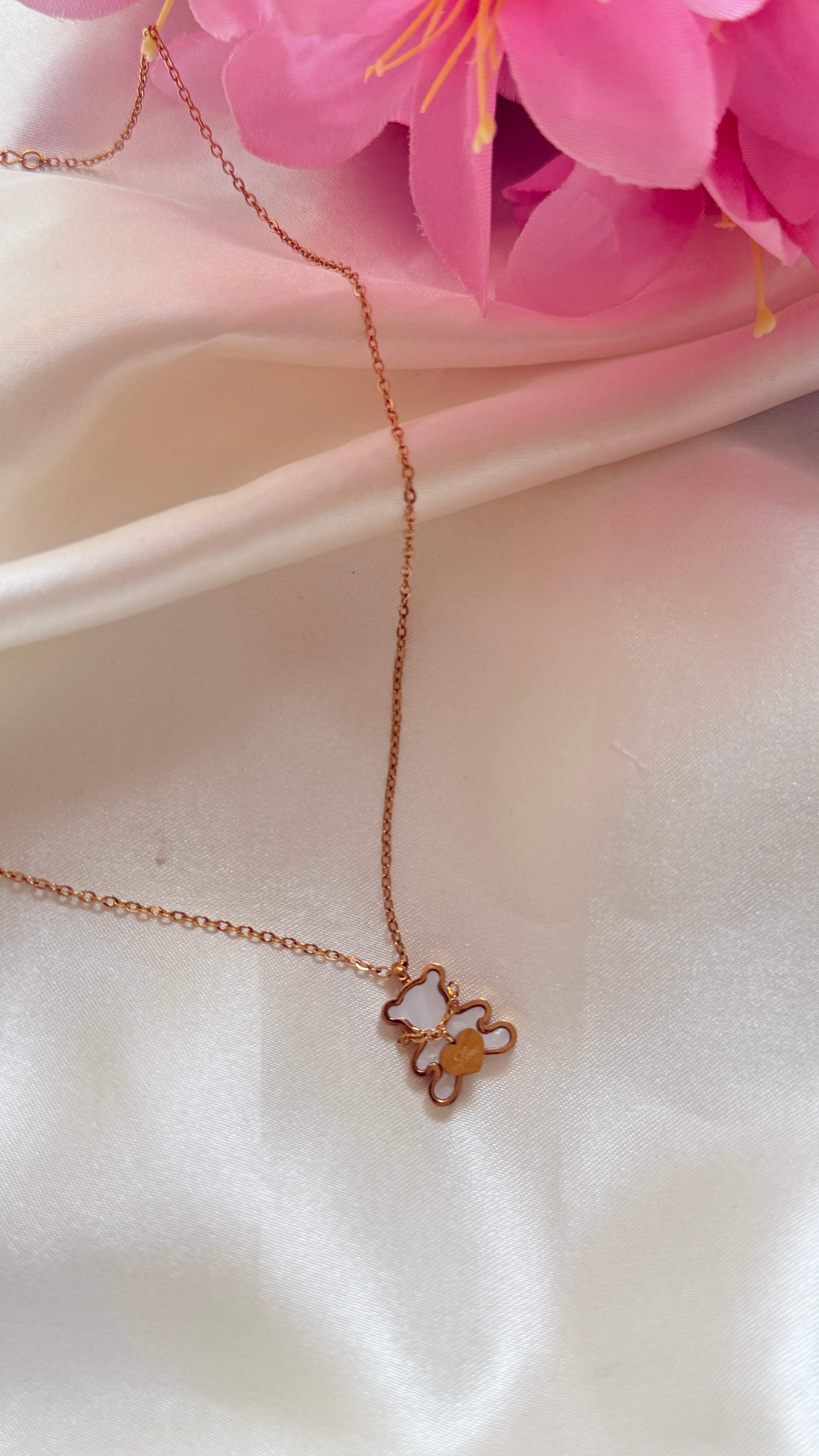 Teddy In Love Anti tarnish stainless steel neck Chain RJ119