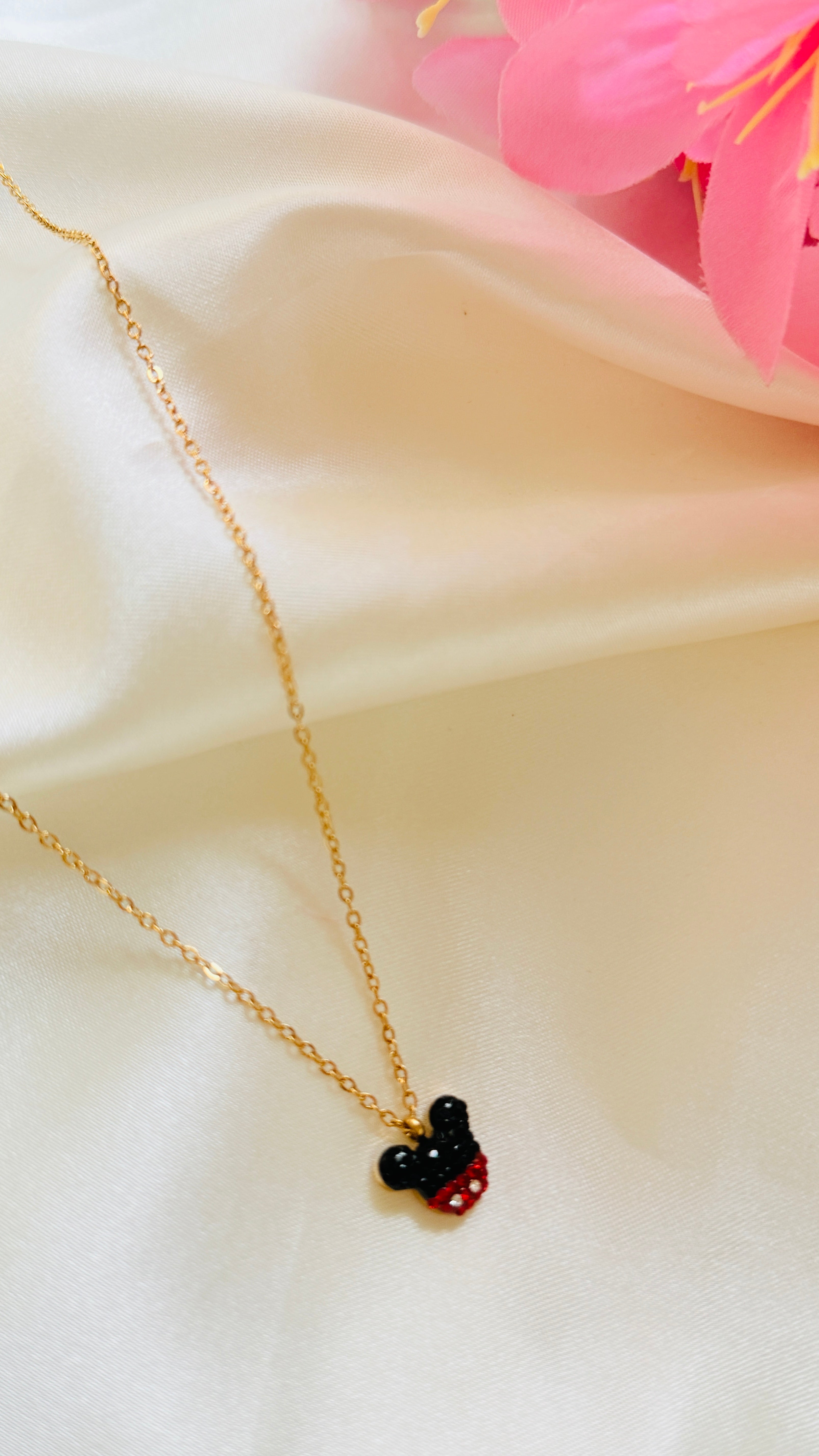 Mickey Charm Anti tarnish stainless steel neck Chain RJ116