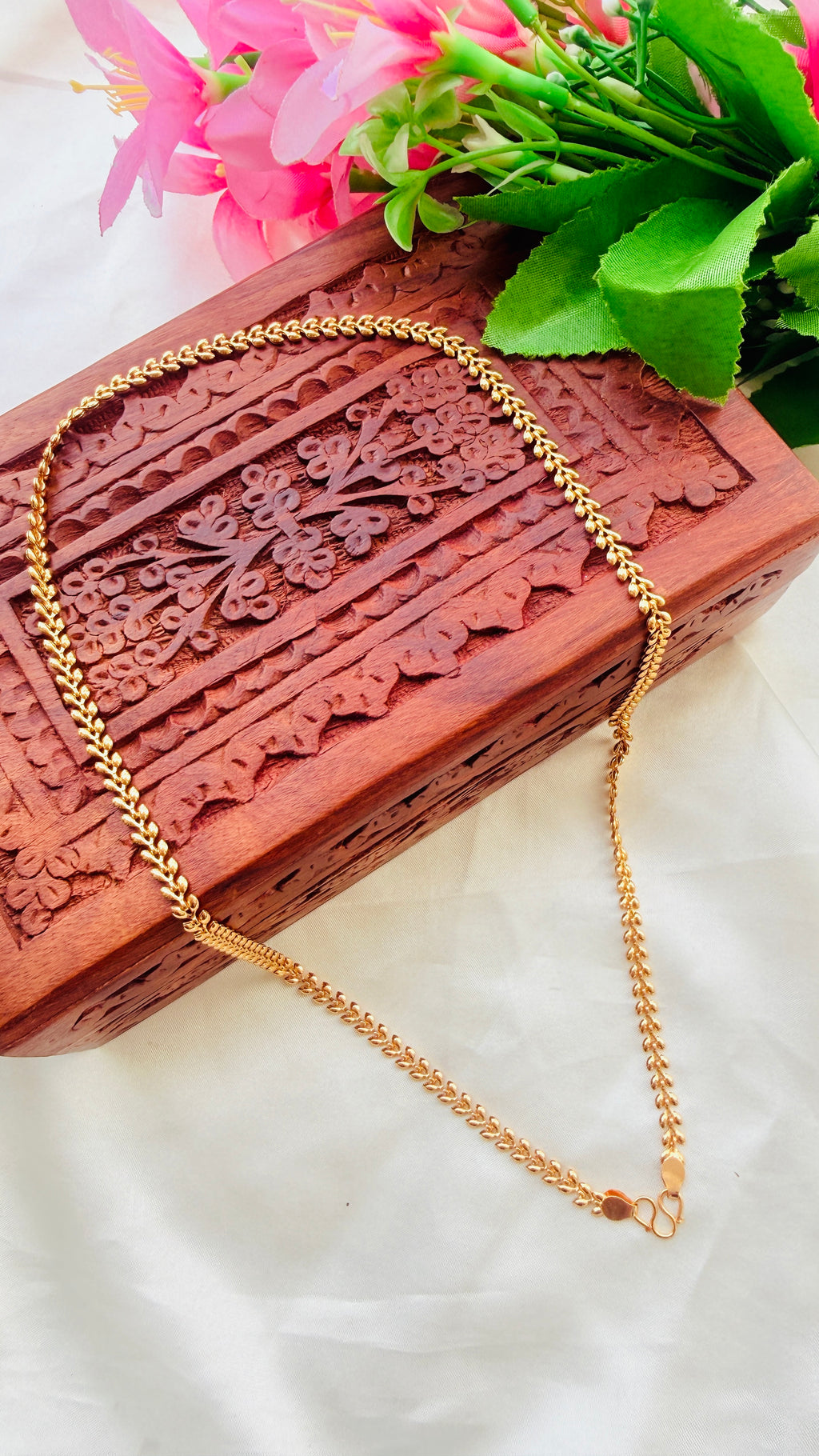 Leaf Gold Plated Daily Wear Chain RJ341