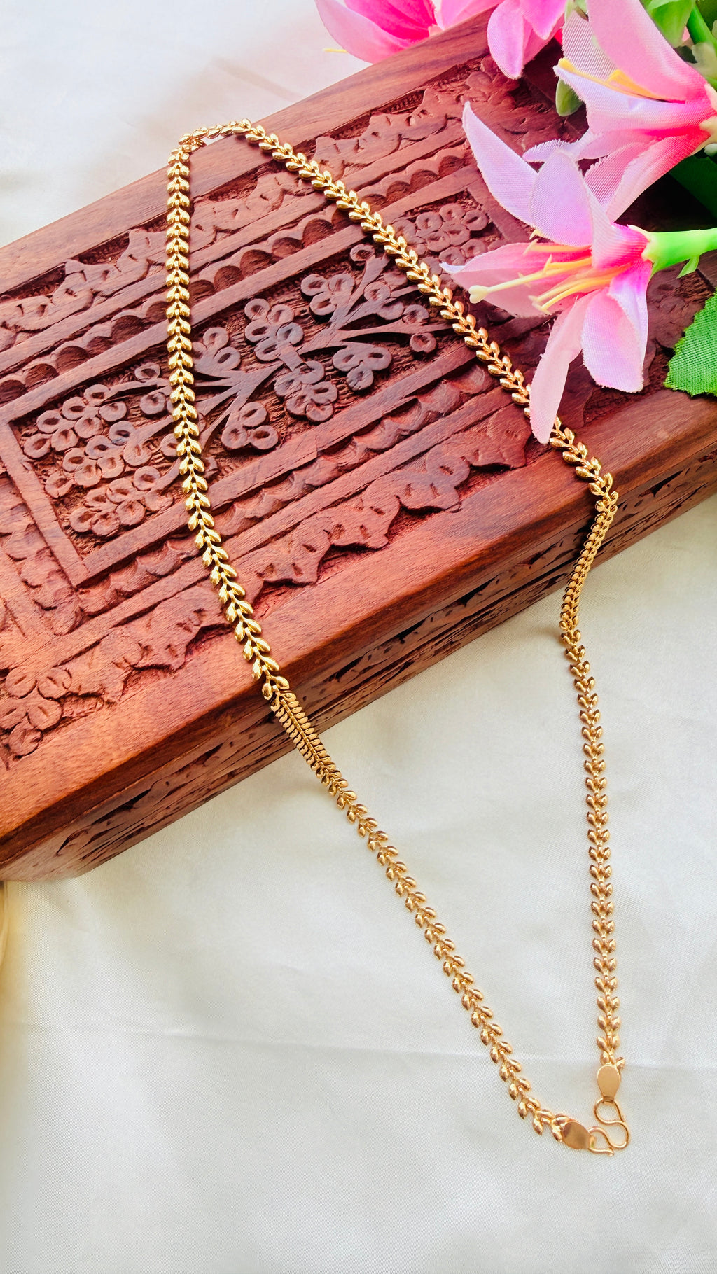 Leaf Gold Plated Daily Wear Chain RJ341