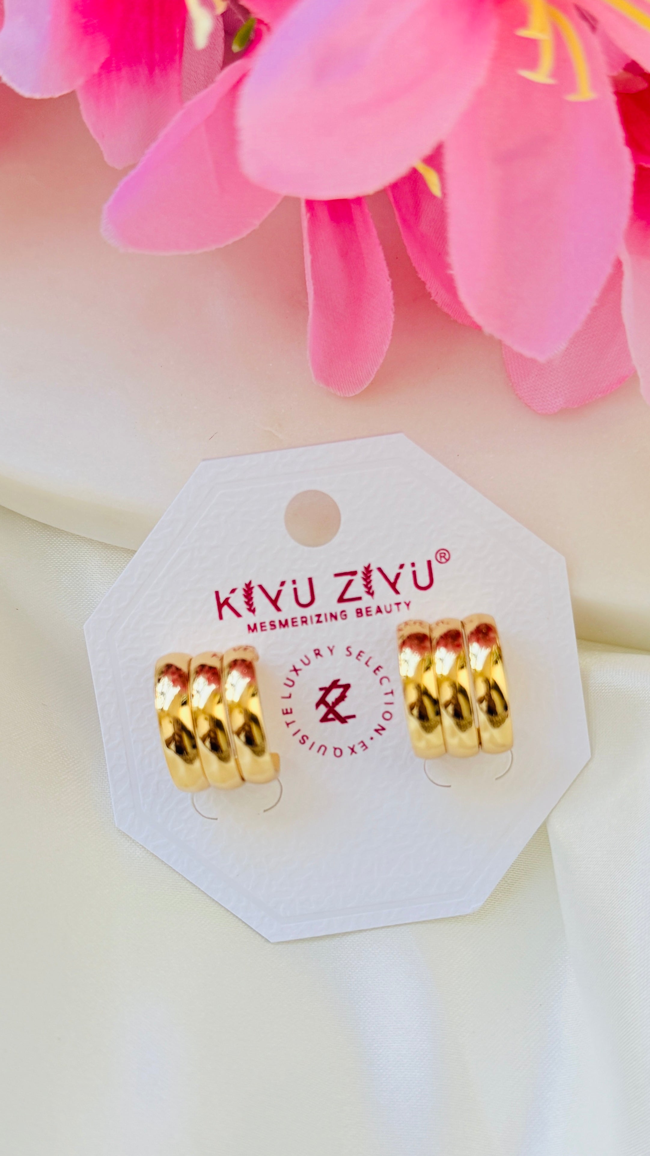 Triple Hoop Anti tarnish stainless Earrings RJ163