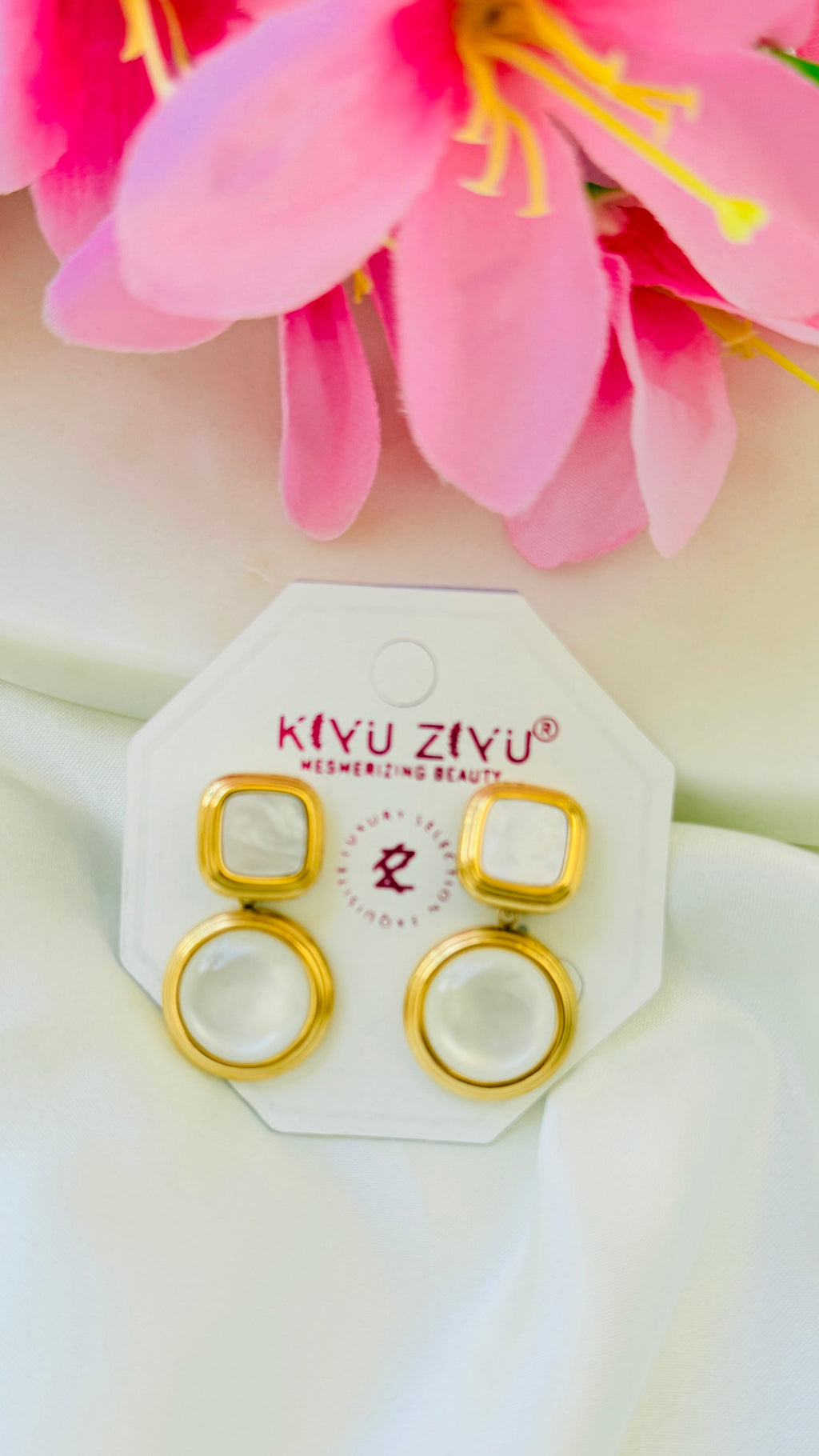 Moon Drop Anti tarnish stainless Earrings RJ158