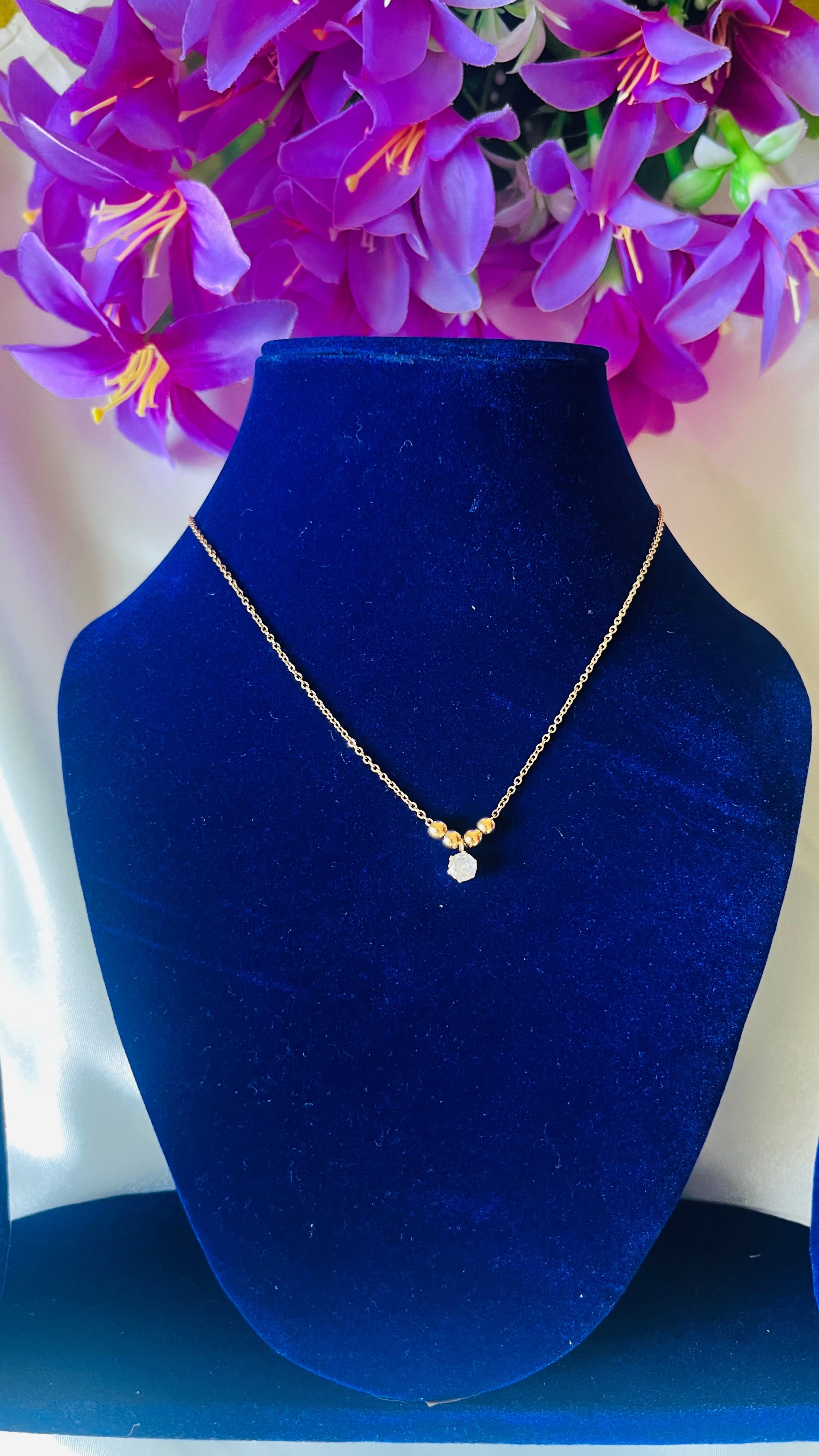 Dewdrop charm Anti tarnish neck chain RJ44