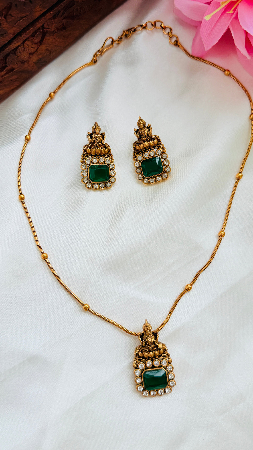 Lakshmi short haram set Green RJ186