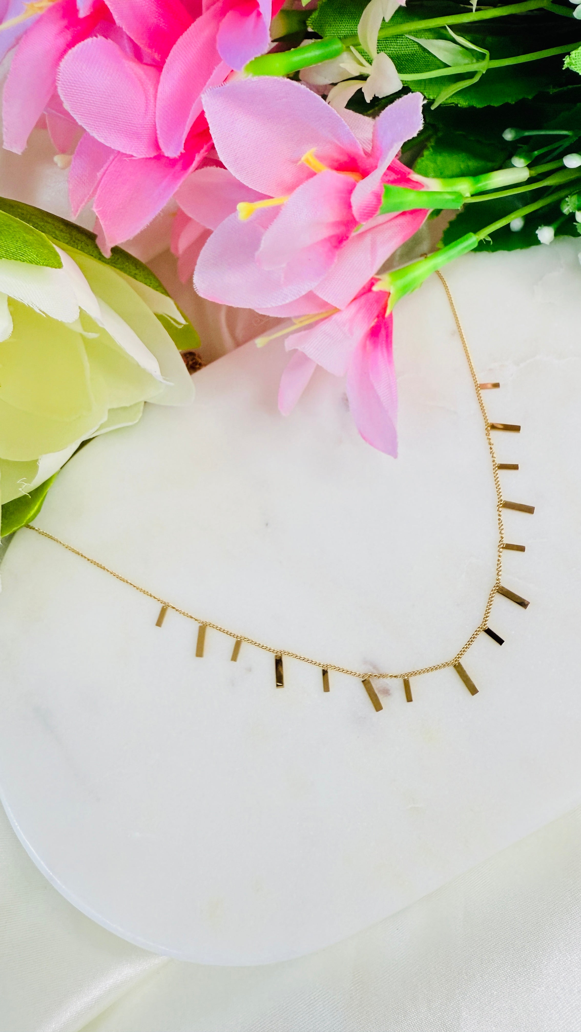 Golden Bar Anti tarnish stainless steel neck Chain RJ221