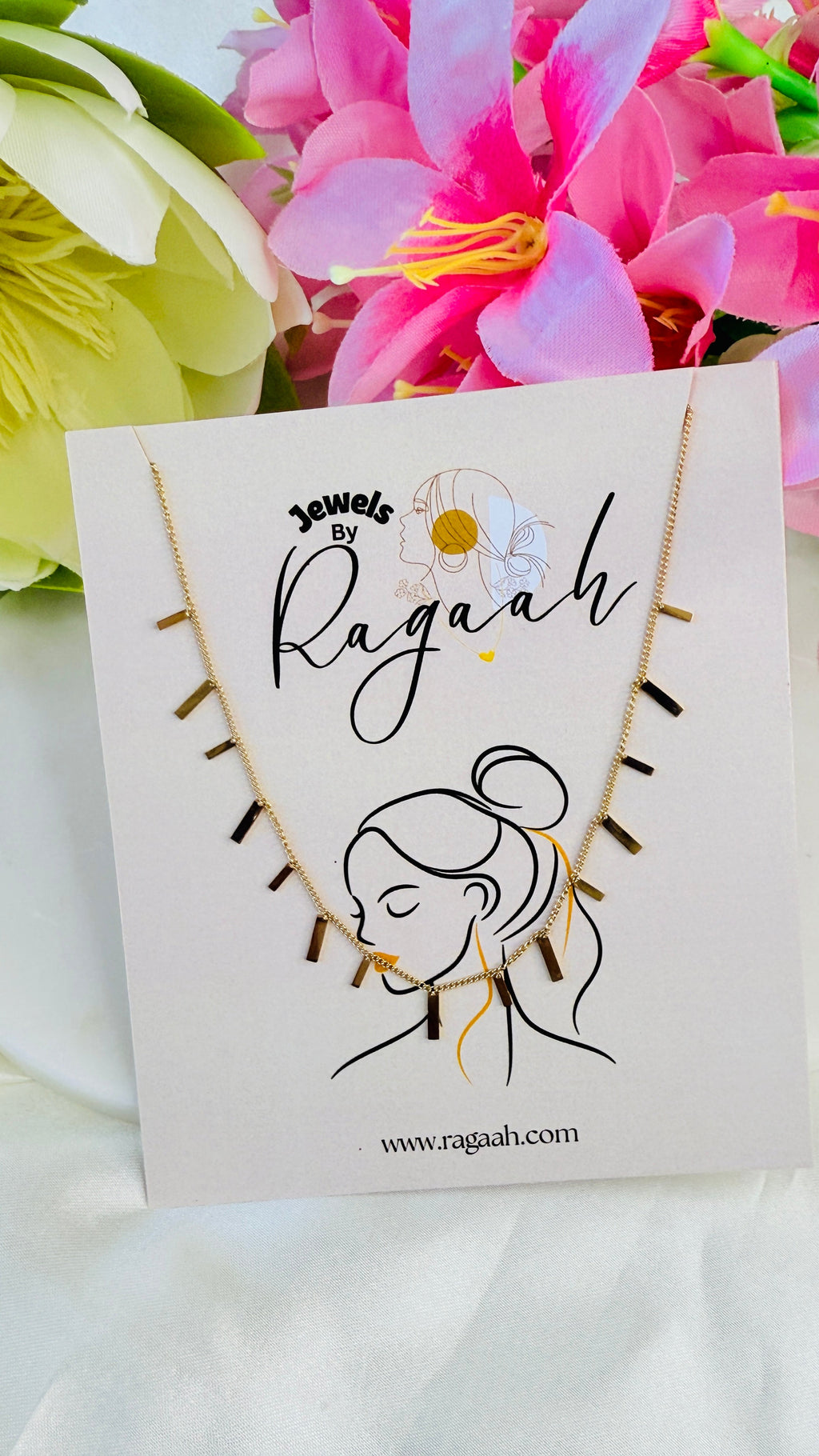 Golden Bar Anti tarnish stainless steel neck Chain RJ221