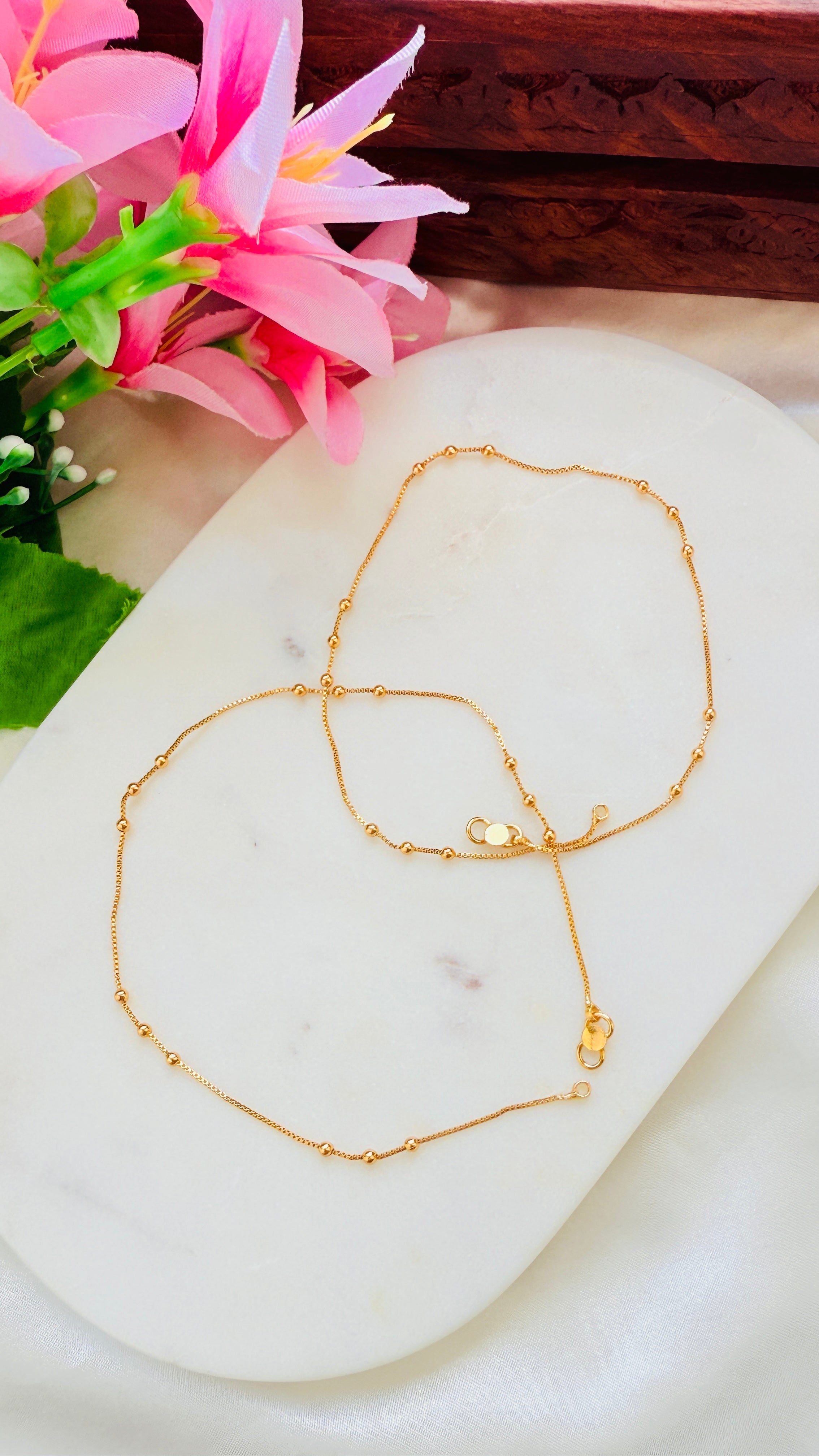 Triple Beads Anklets RJ231 Thin